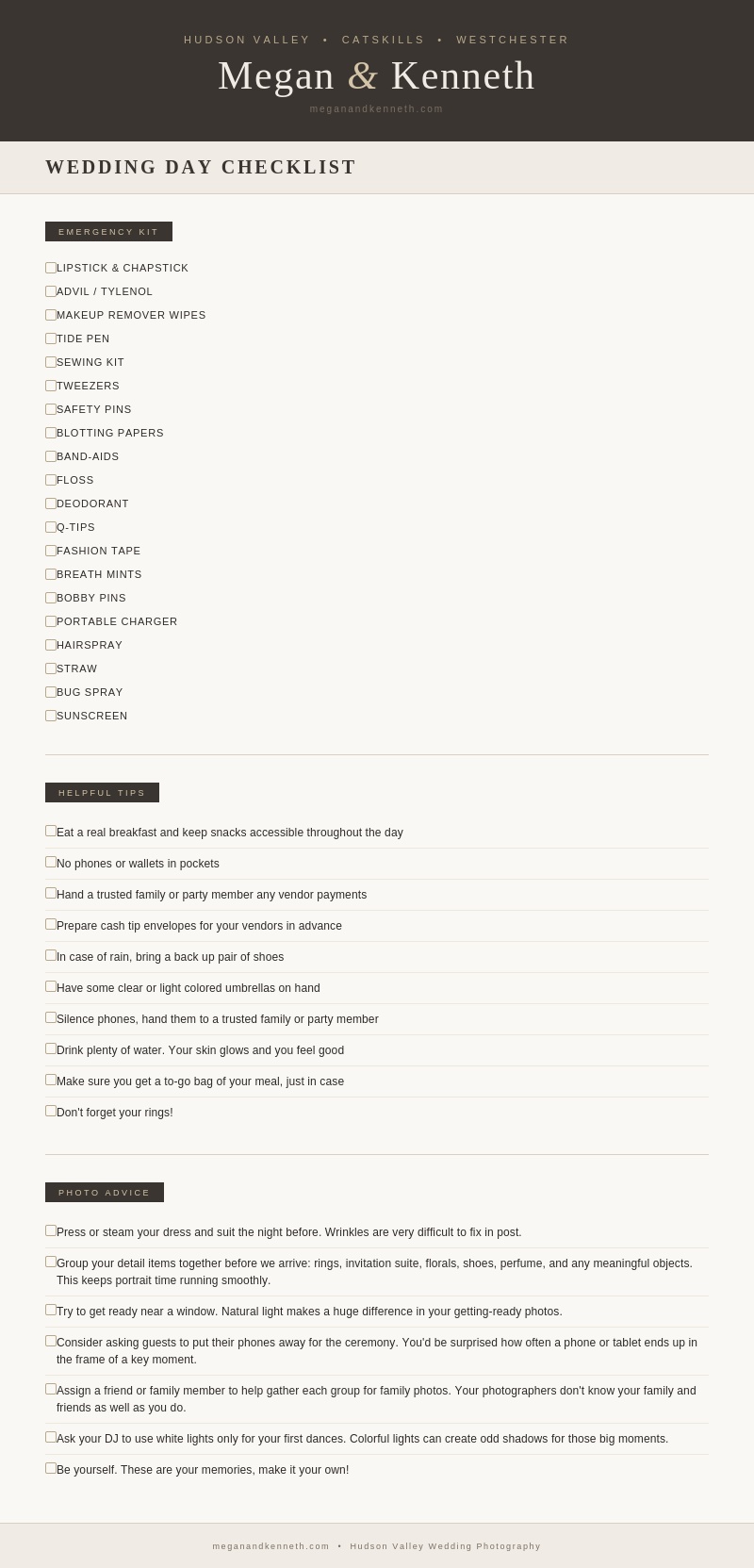 An elegant wedding day checklist with boxes to tick, practical reminders, and tips for couples. Featuring a cream background, minimalist graphics, and a detailed wedding day checklist to ensure your special day runs smoothly.