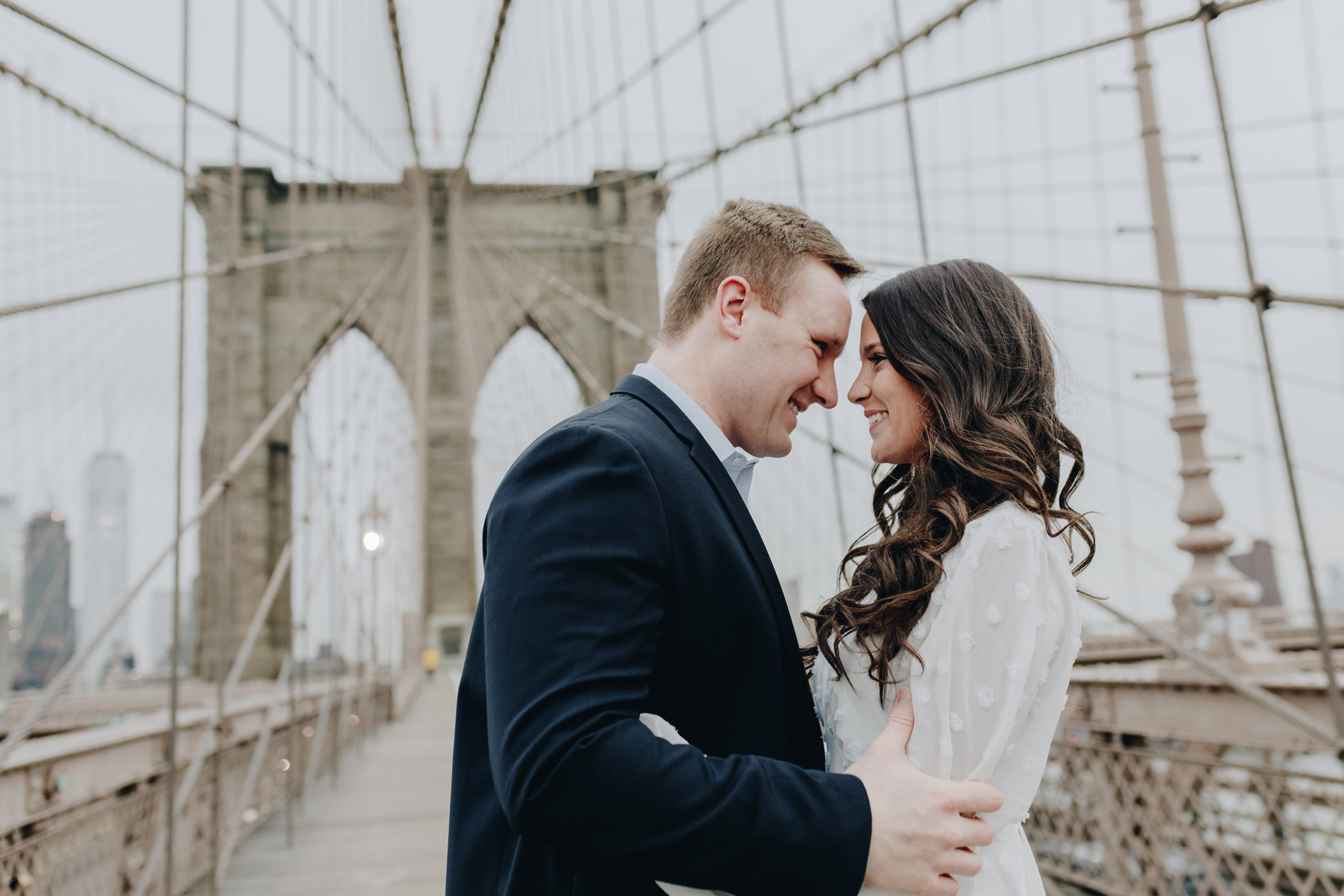 Romantic Brooklyn Bridge Park engagement photos