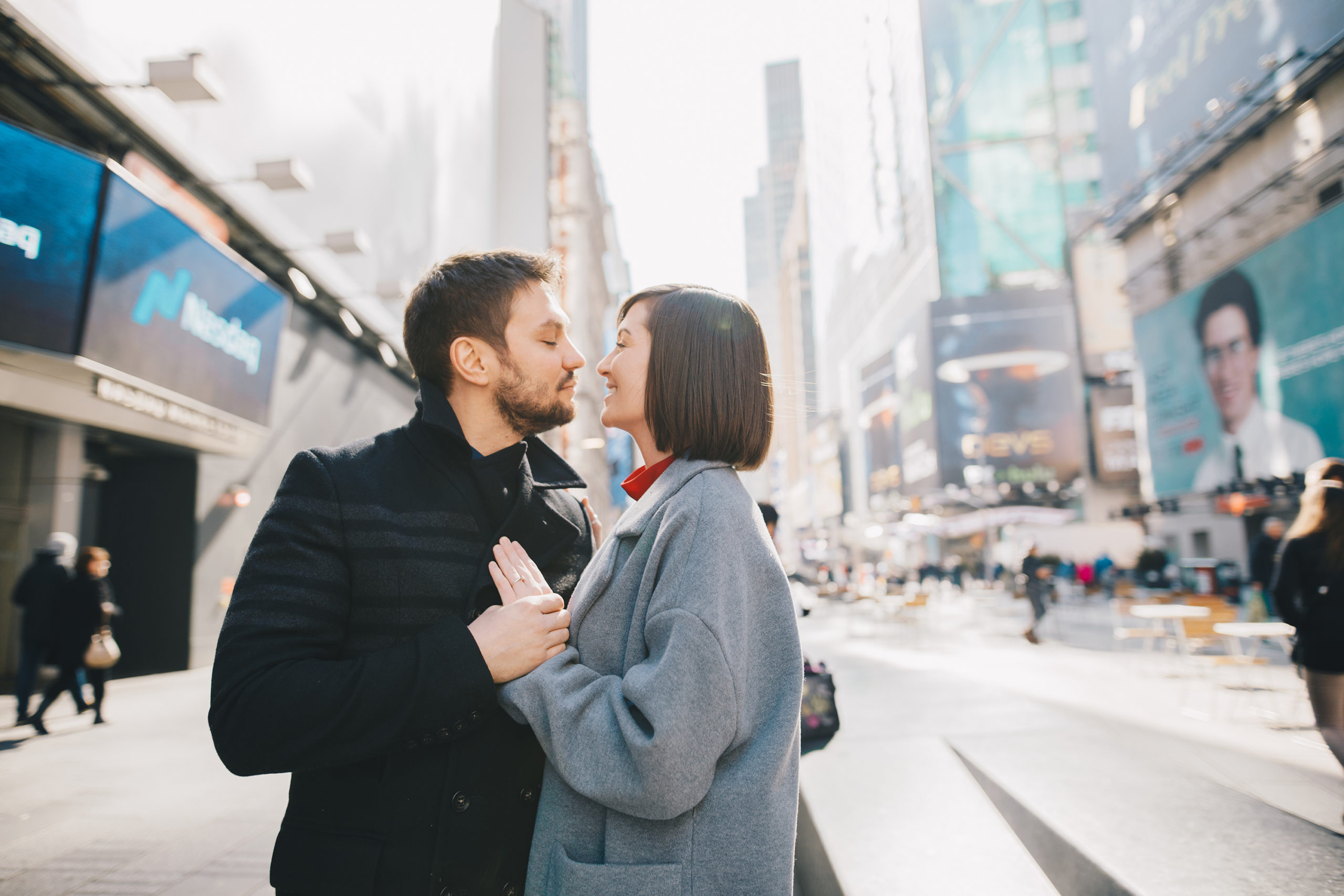 Autumn Times Square Engagement Photos and Grand Central Engagement Photography in NYC