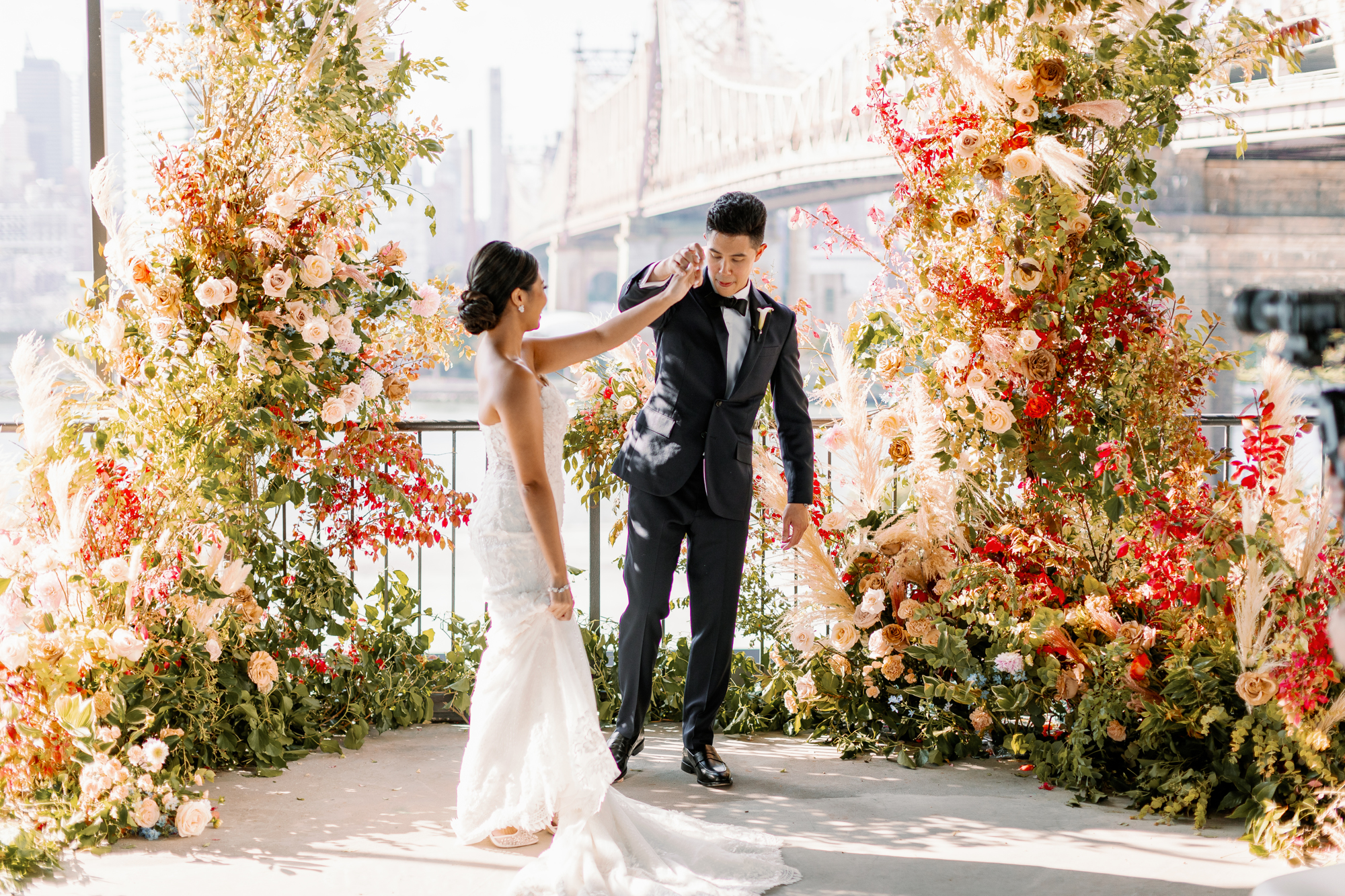 Ravel Hotel wedding with stunning floral decor on the rooftop