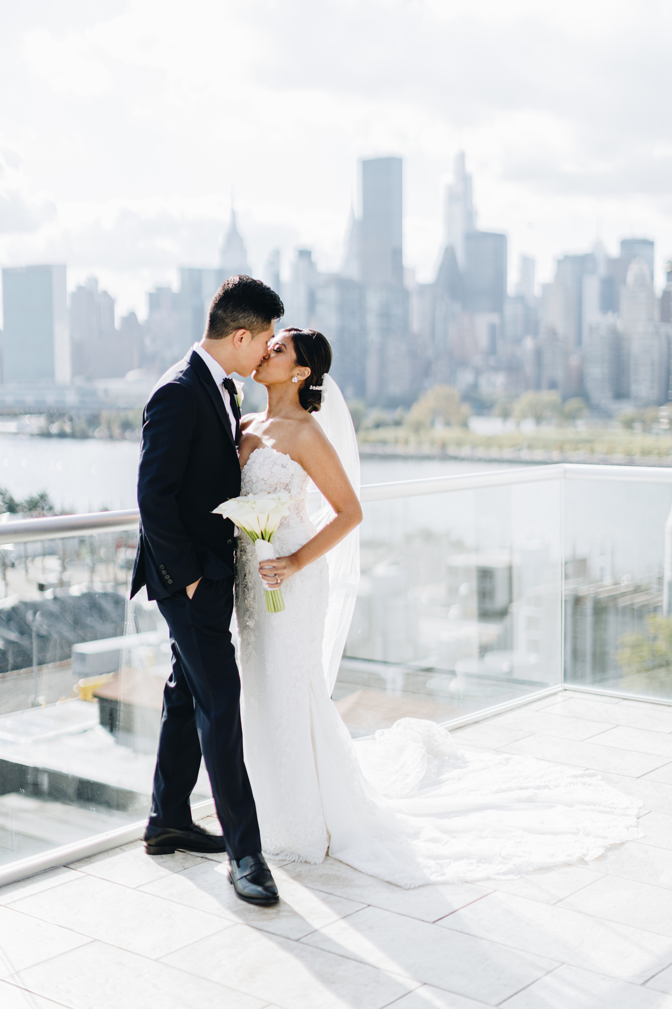 Ravel Hotel wedding photos with New York skyline view