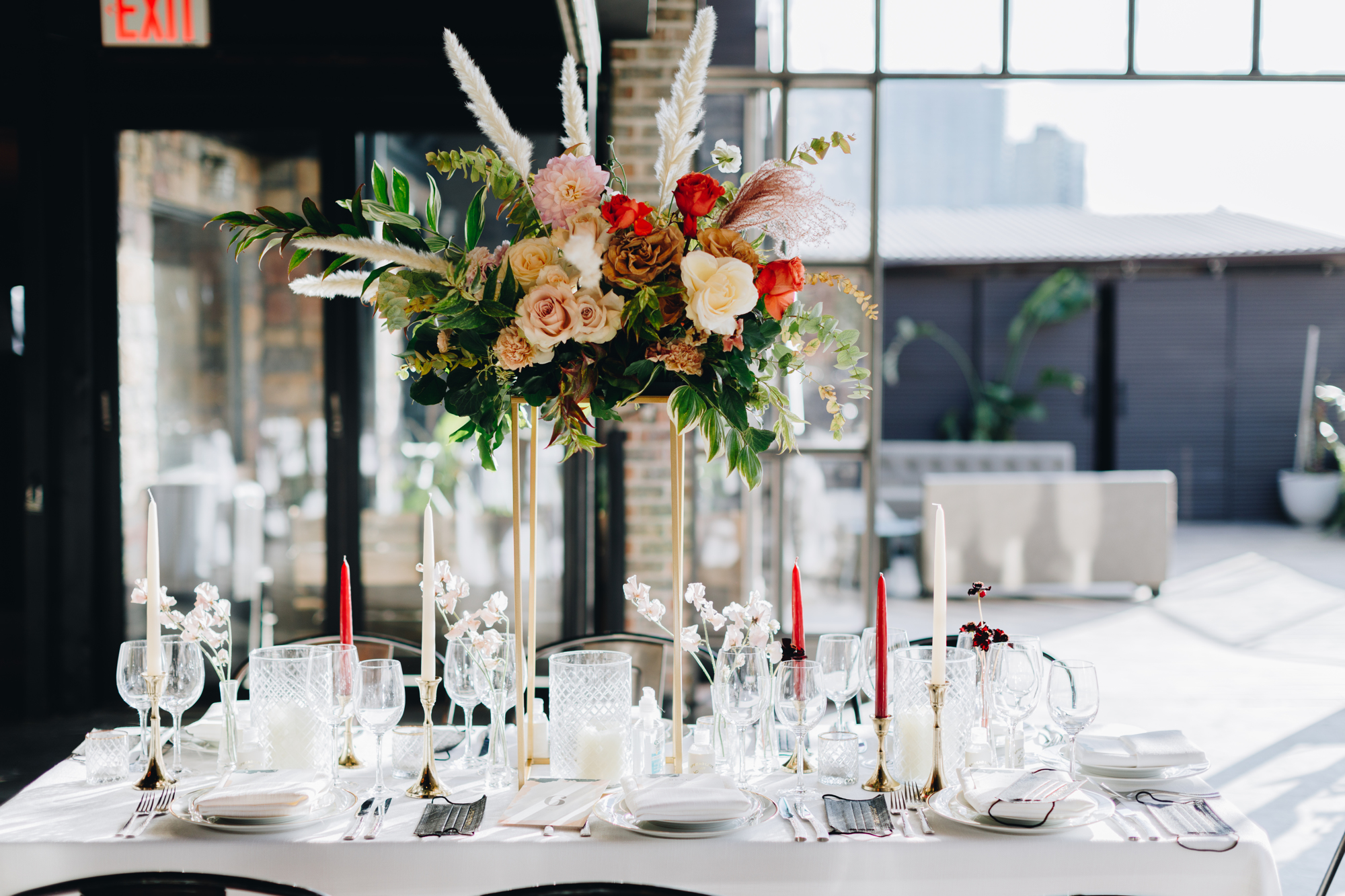 Ravel Hotel wedding reception with gorgeous decor and design