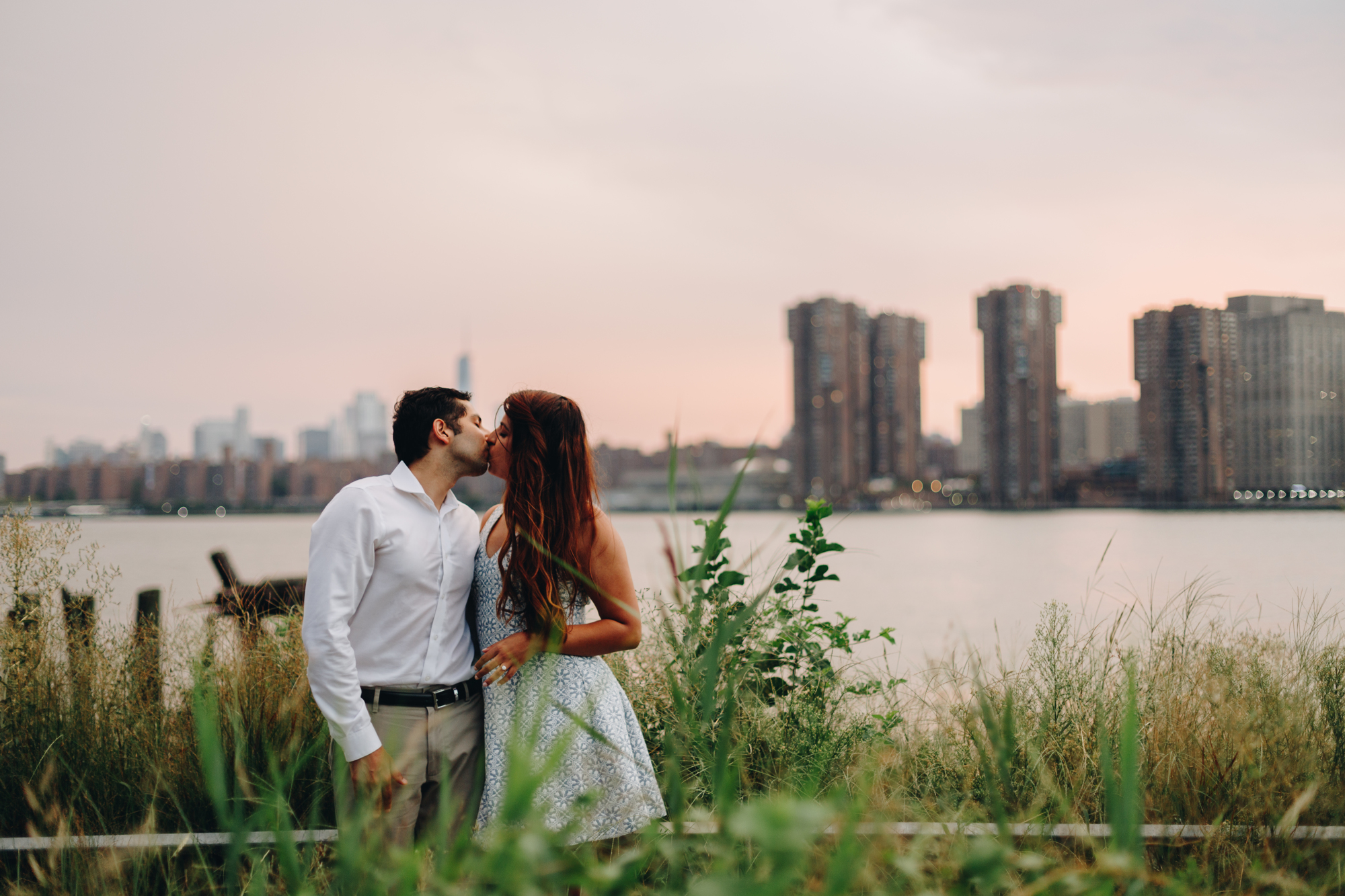 NYC engagement photos at sunset