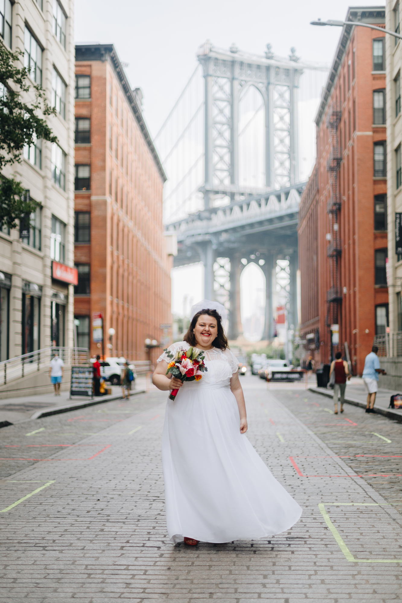 Bridal photos on Washington Street Brooklyn