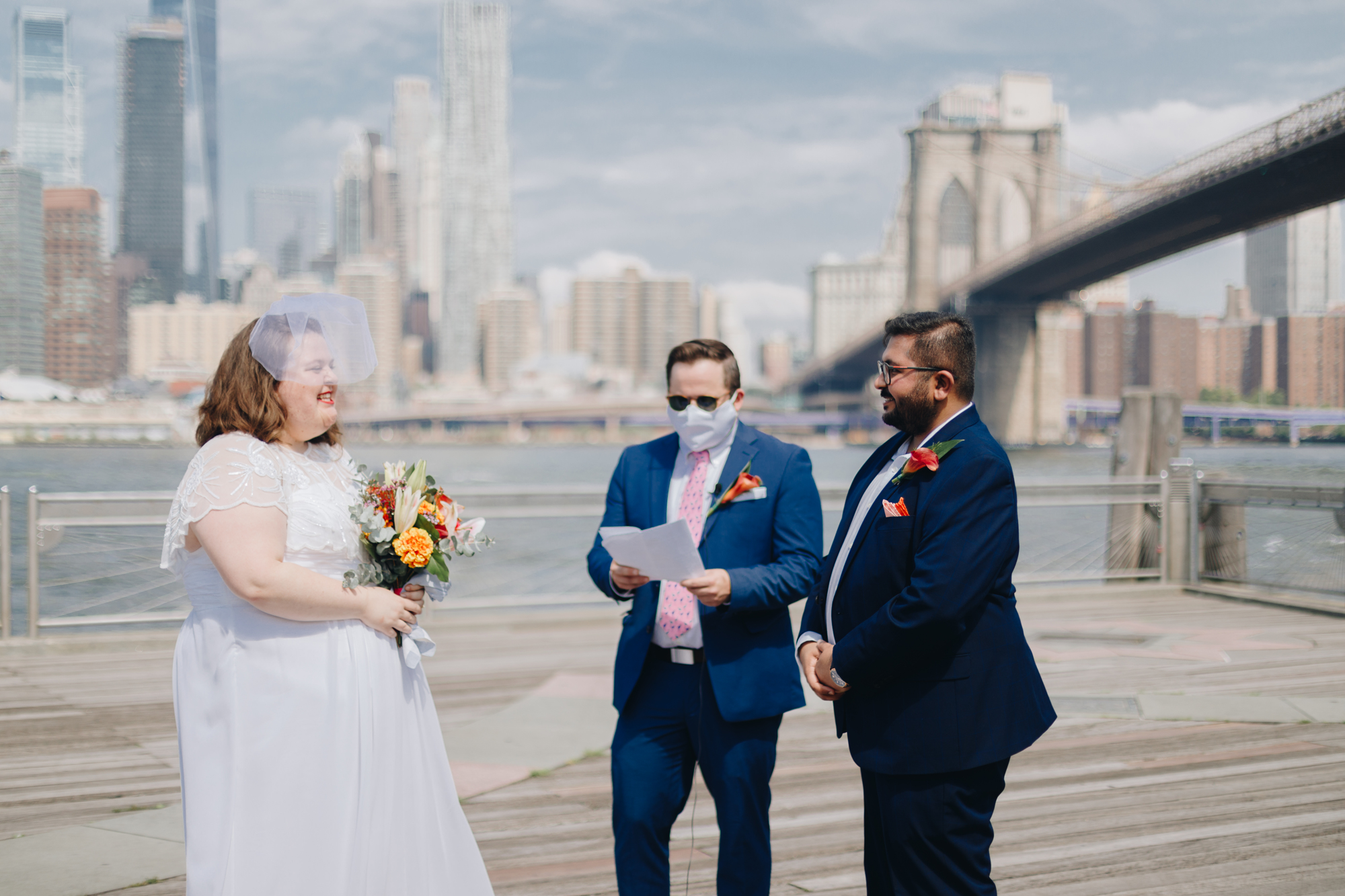 Brooklyn Bridge Park Pier A elopement photos