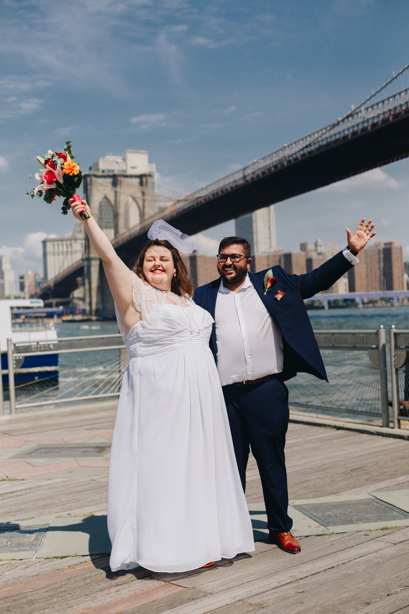 Fun elopement ideas in Brooklyn Bridge Park