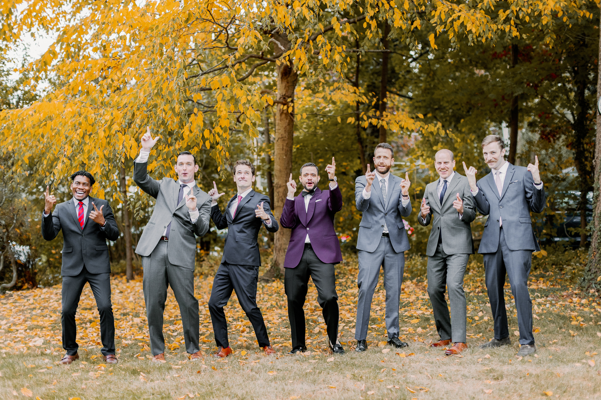 Fall bridal party photos in upstate New York