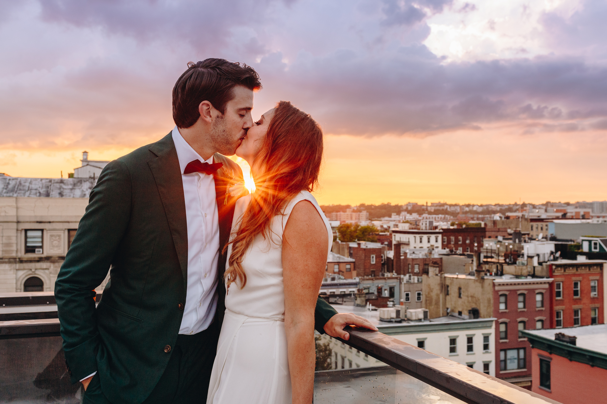 Sunset wedding photos in Hoboken NJ