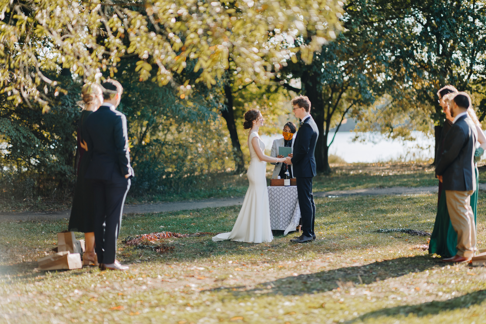 Fall wedding ceremony in Prospect Park