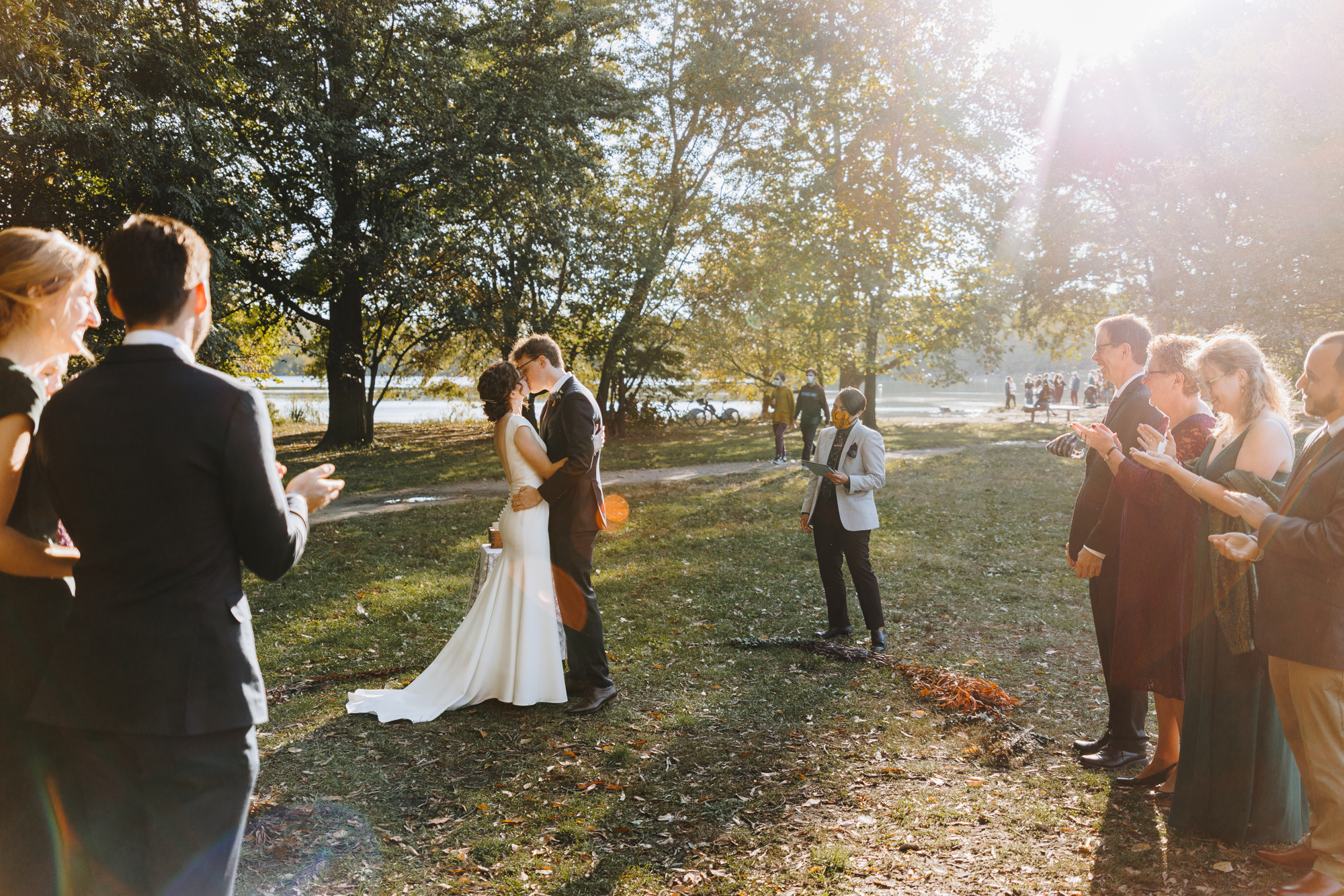 Autumn wedding photos in Prospect Park