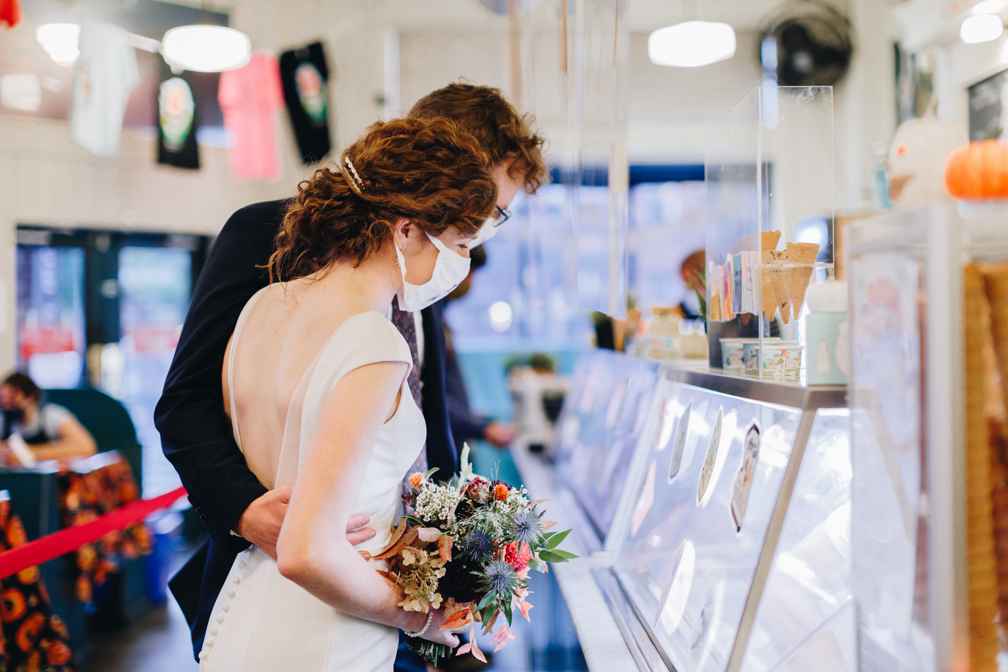 Elopement photos at Ample Hills Creamery