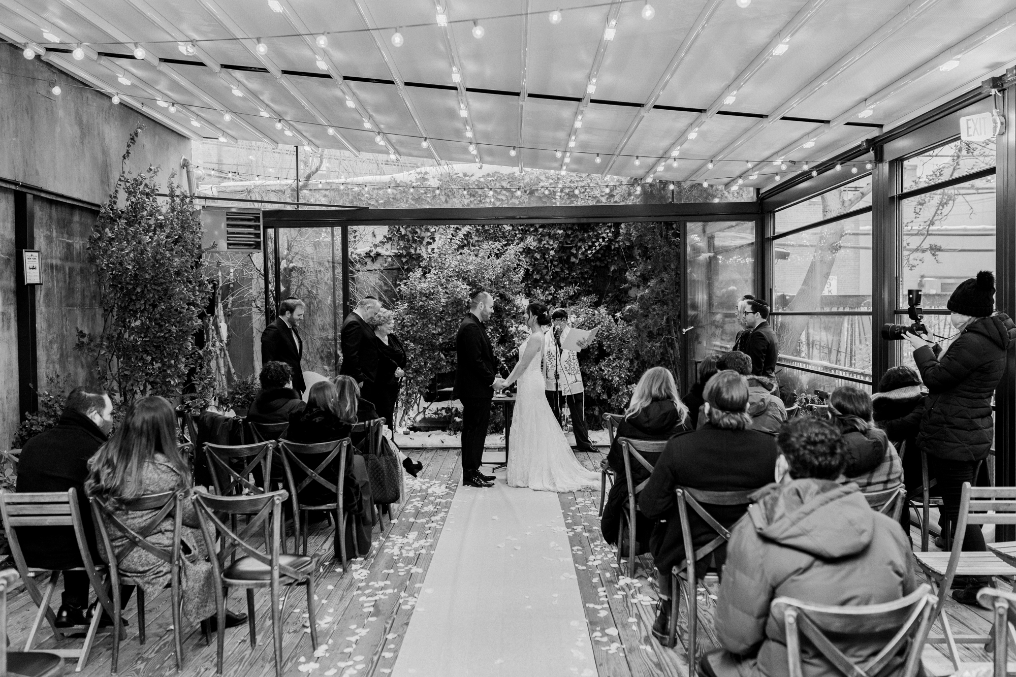 Winter wedding ceremony outdoors at MyMoon