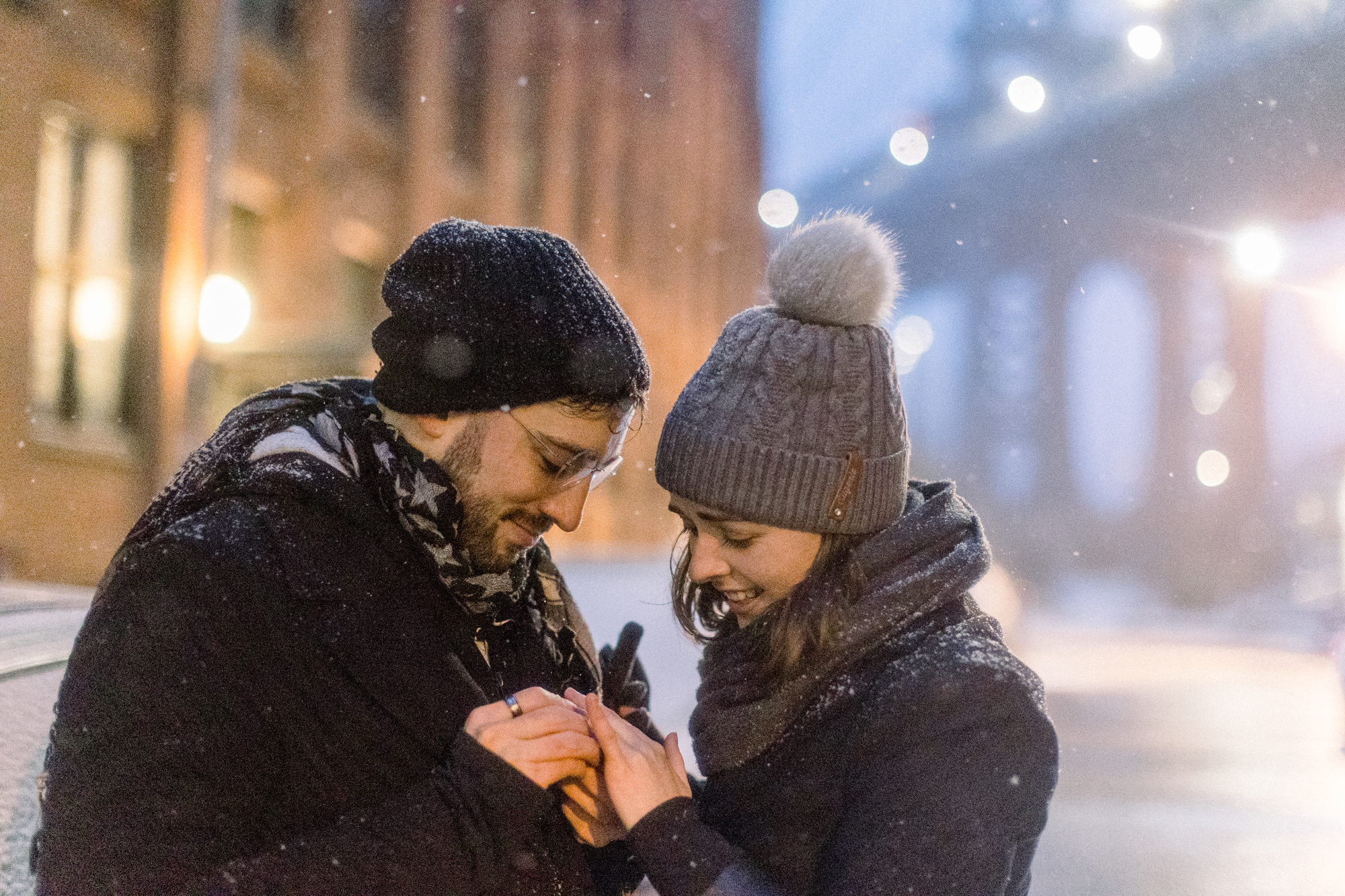Dumbo proposal in the snow