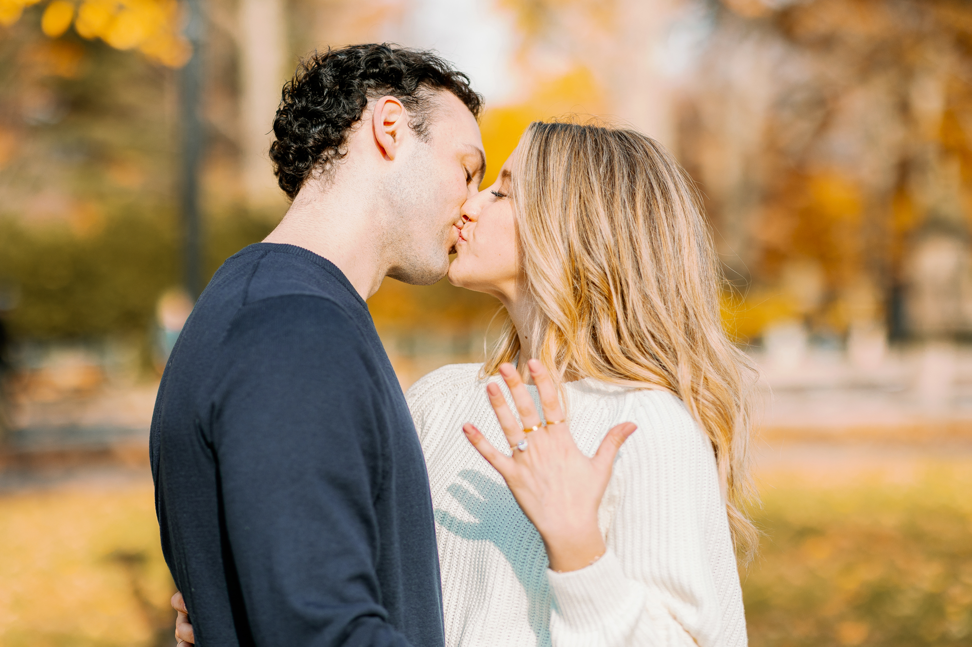 Fall engagement photos in Central Park