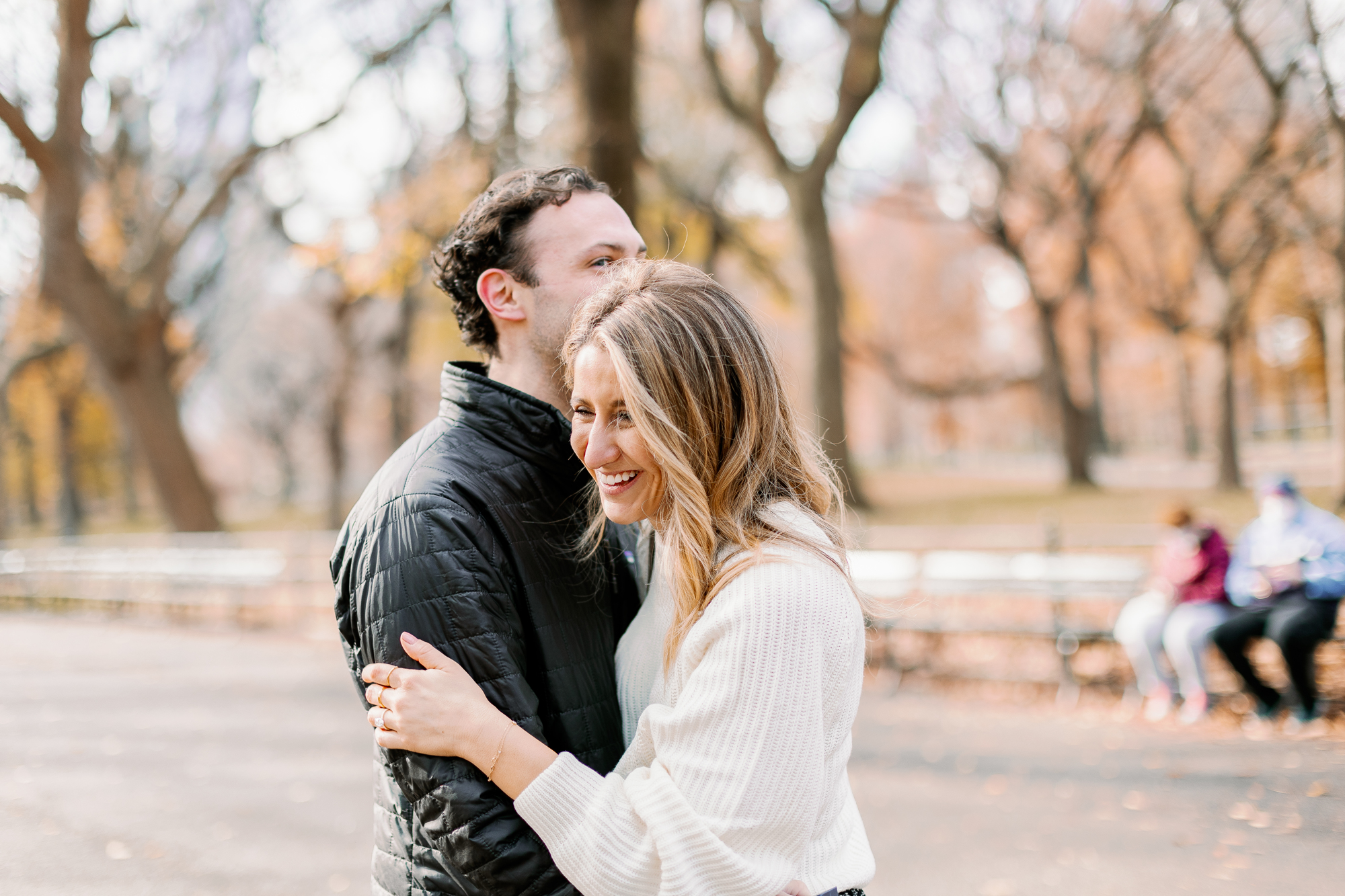 Fall proposal reaction photo in Central Park