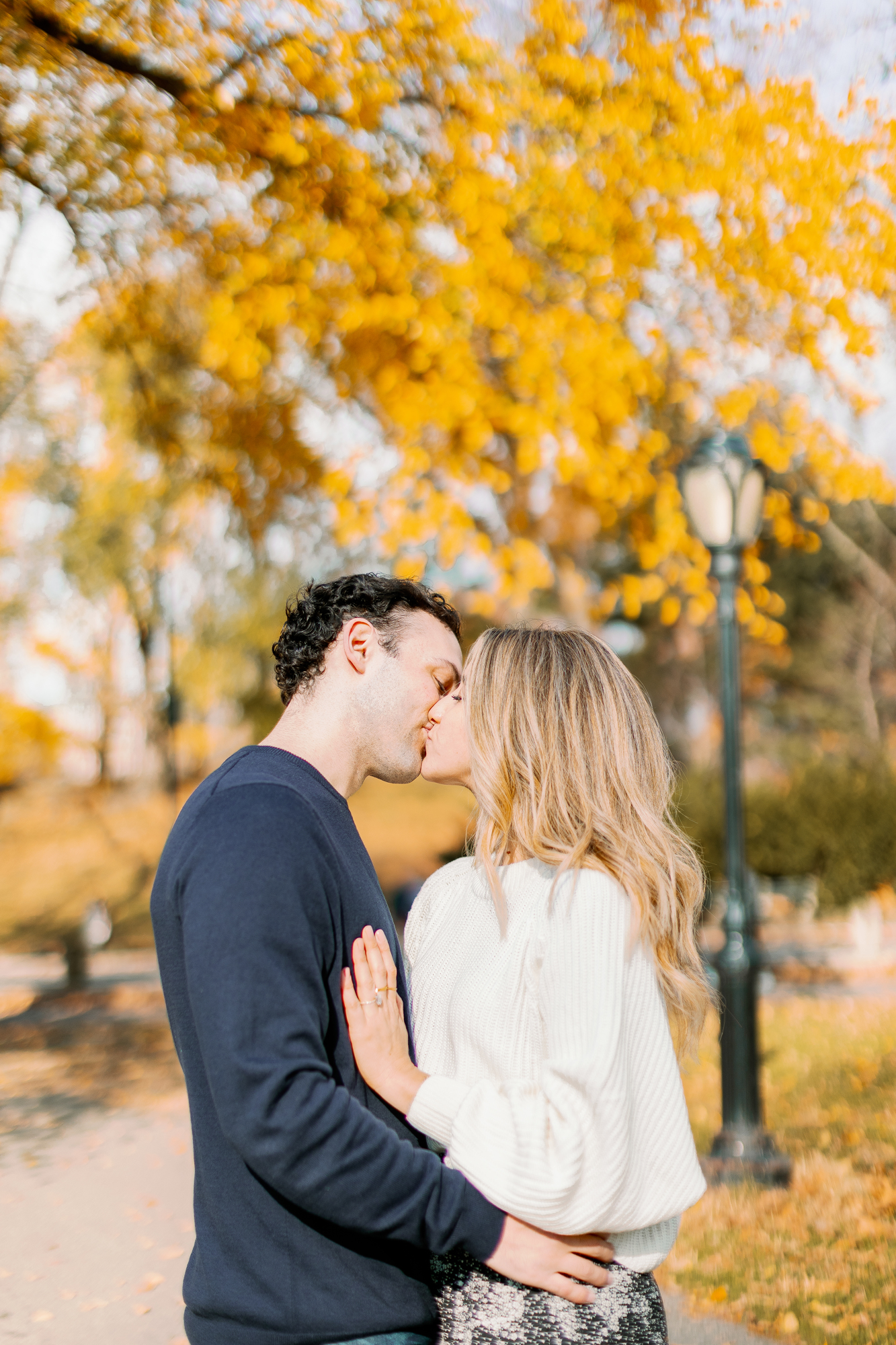 Fall engagement pictures in Central Park
