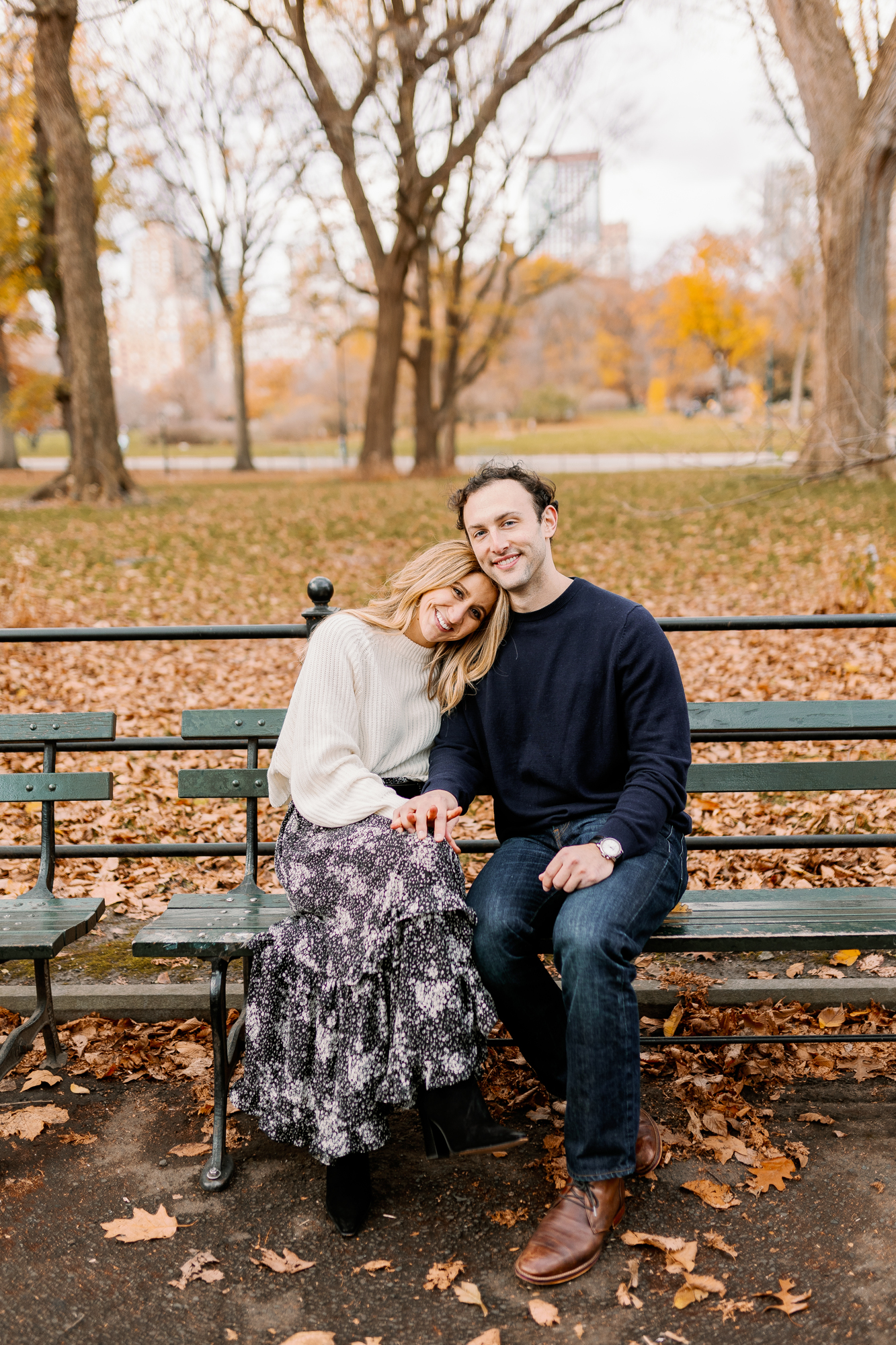 Fall engagement photos in Central Park