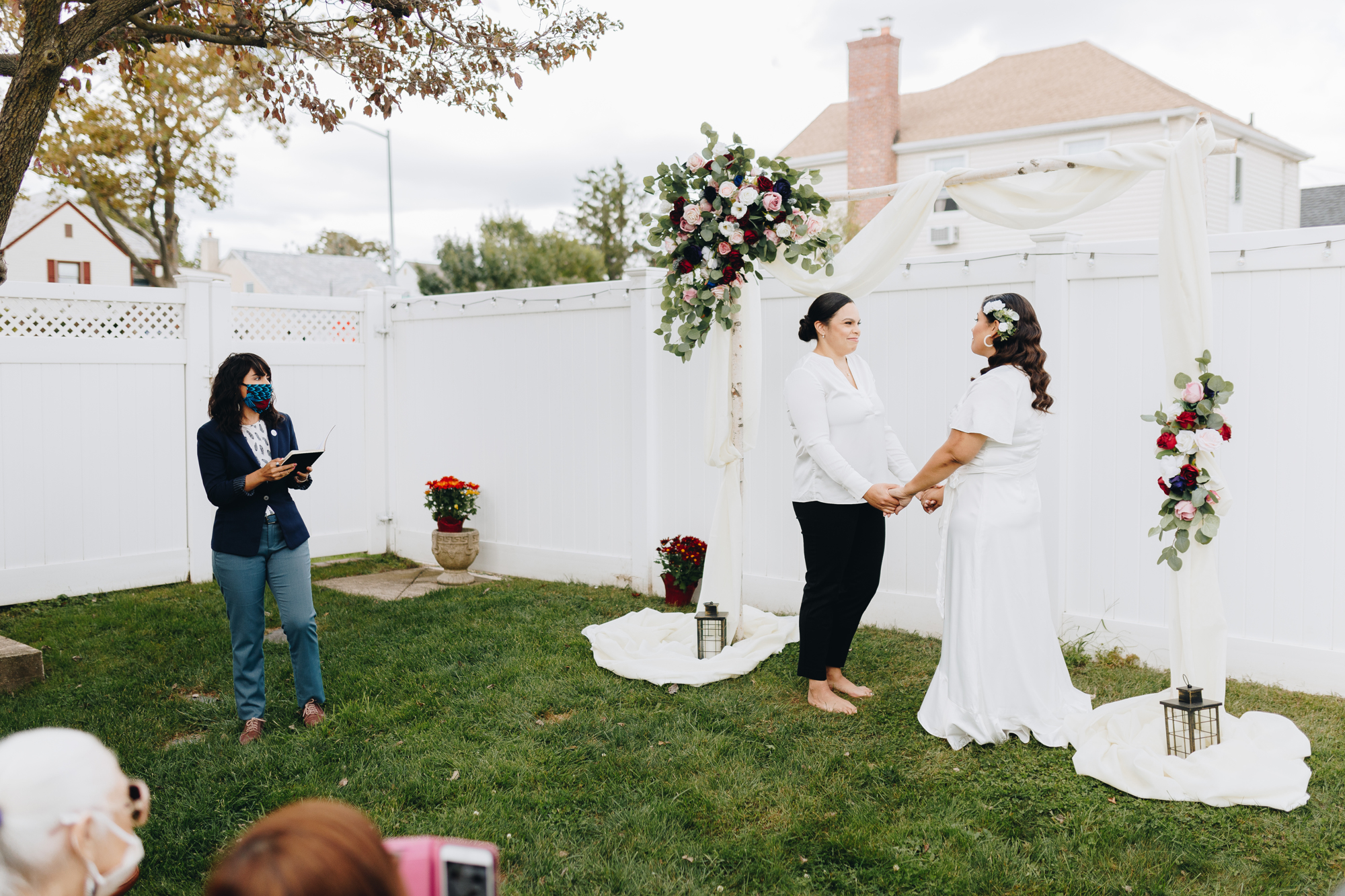 Backyard micro-wedding in Bayside NY