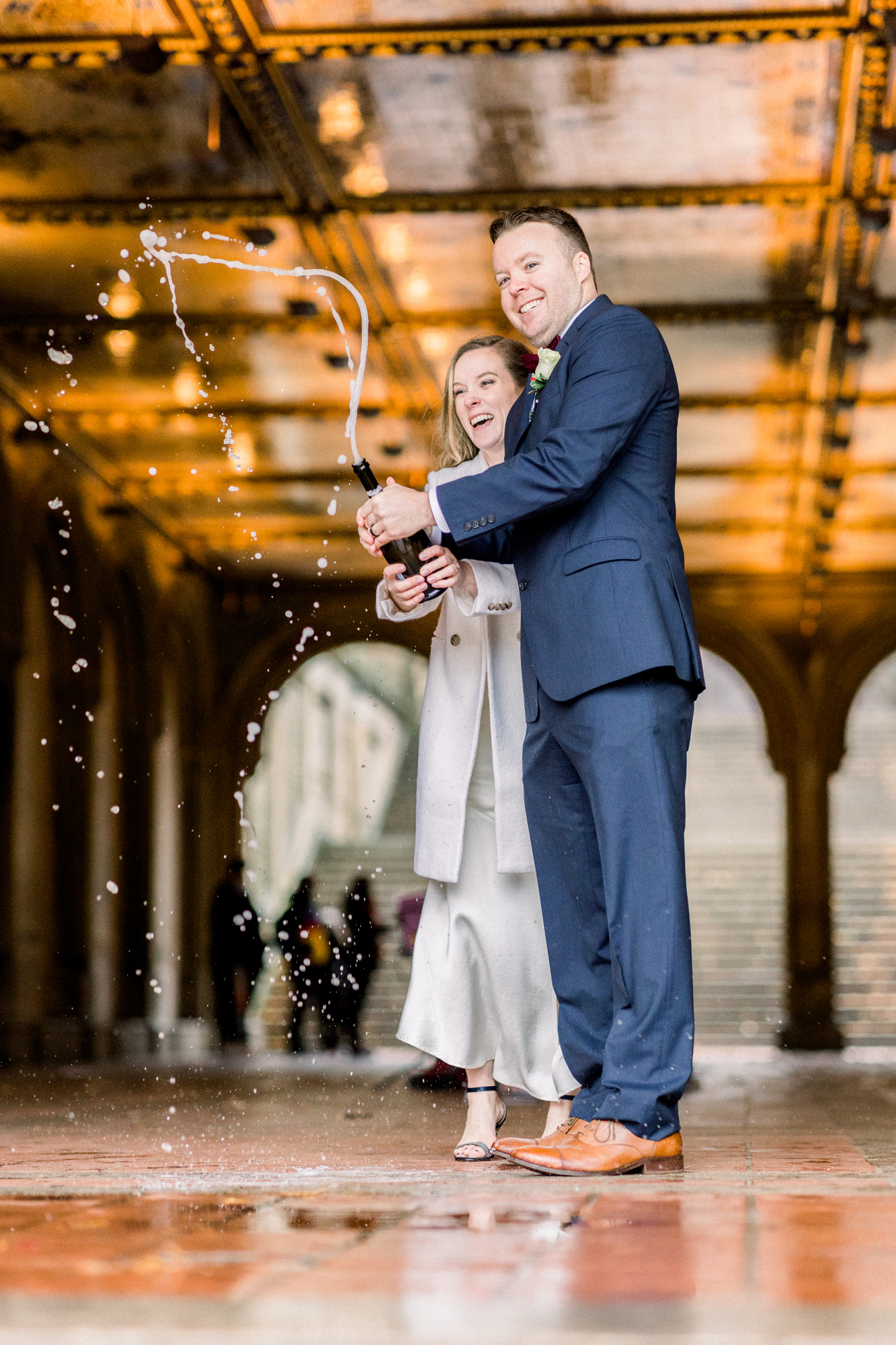 Bethesda Terrace champagne pop photos