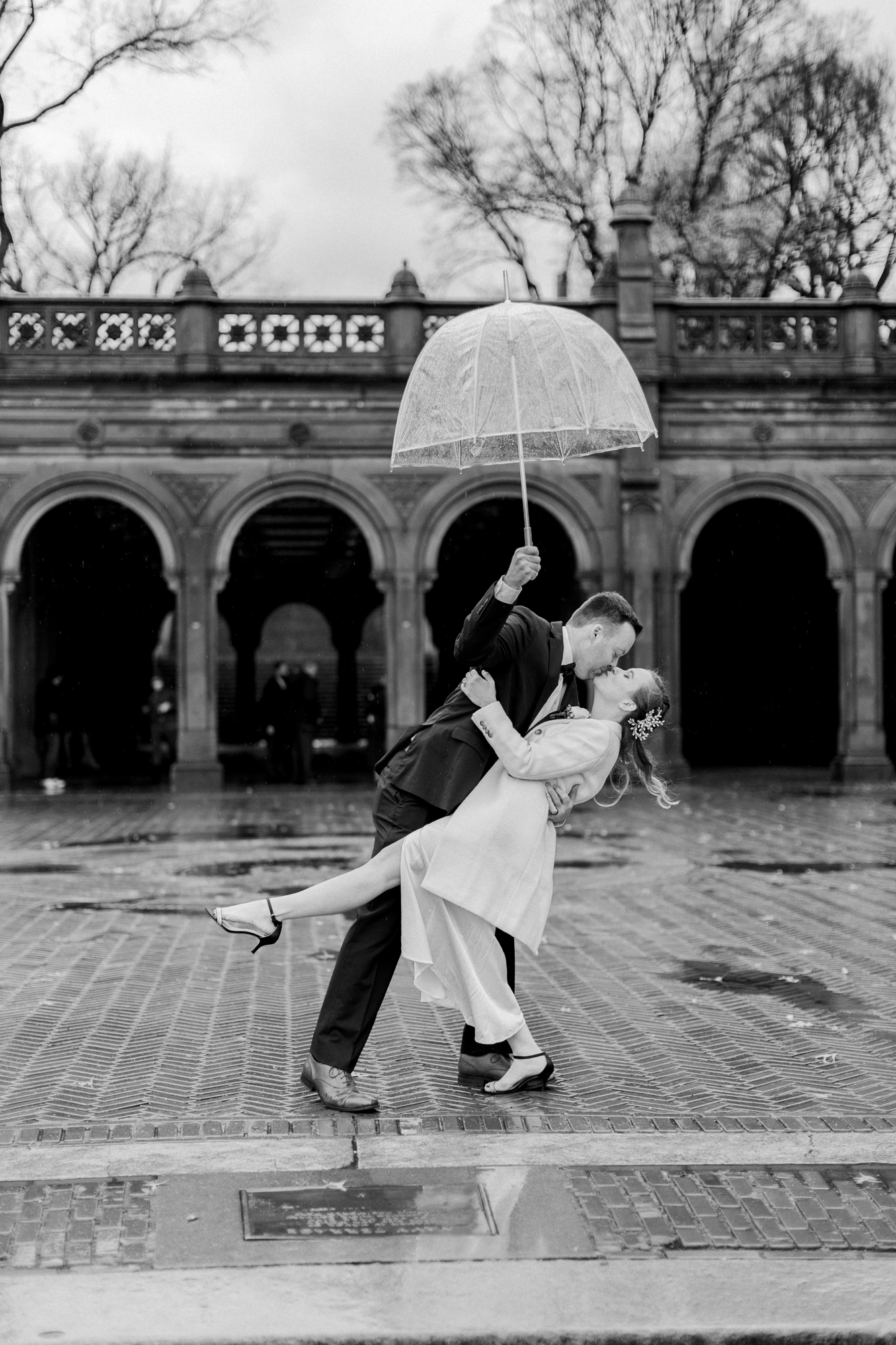 Couple at the Bethesda Terrace Arcade in Central Park