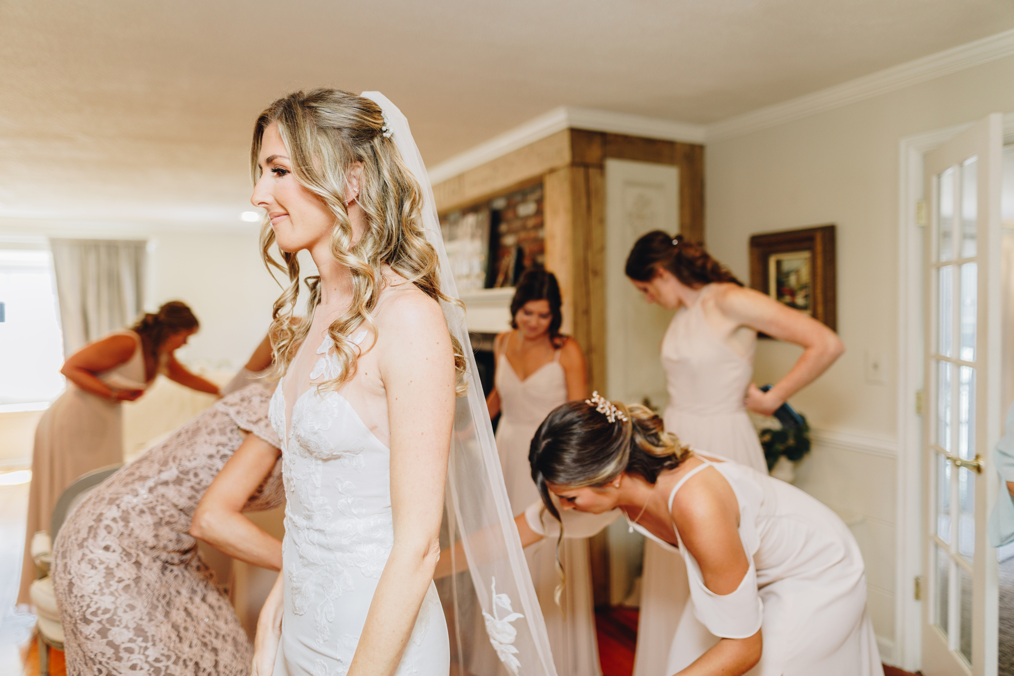 Bridesmaids getting ready photos on Long Island