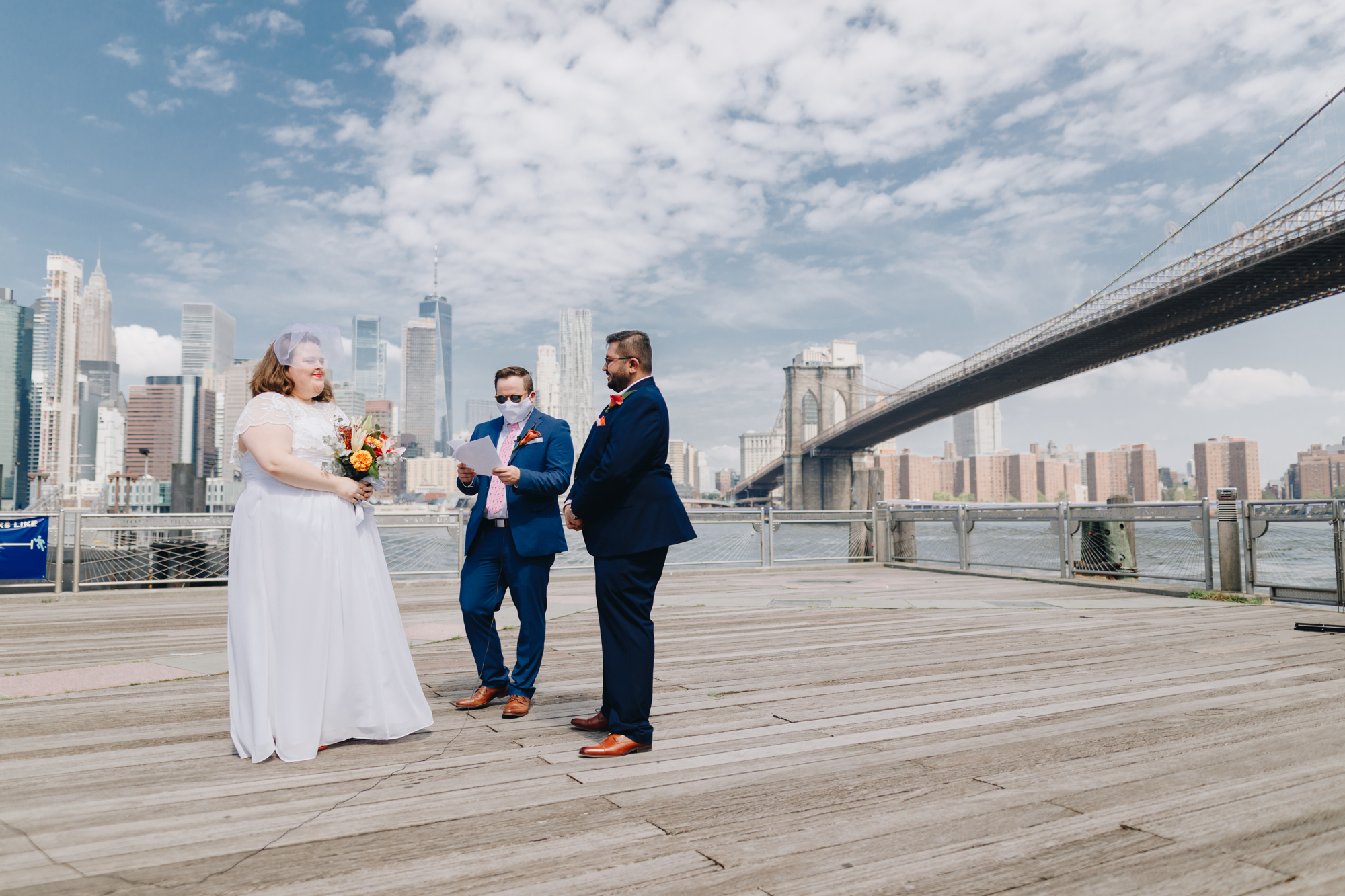 Ferry Dock wedding photos at Brooklyn Bridge Park