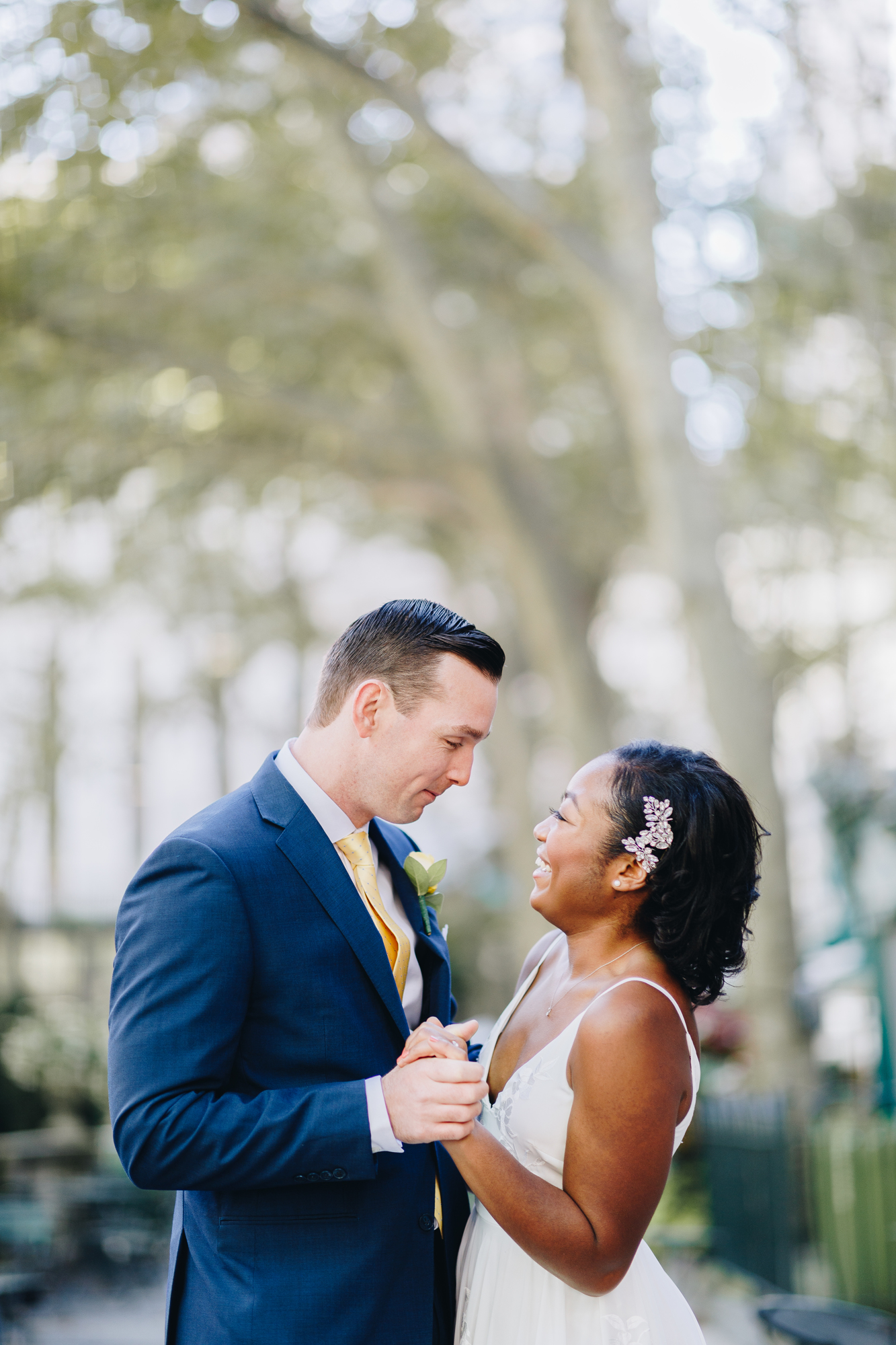 Summertime Bryant Park Wedding Photos during NYC Elopement