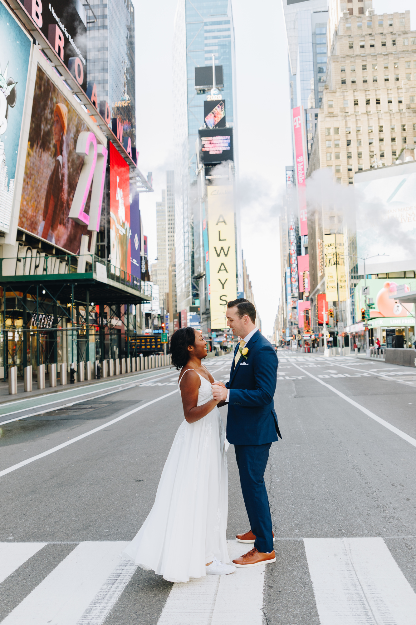 Fun Times Square Wedding Photos in New York