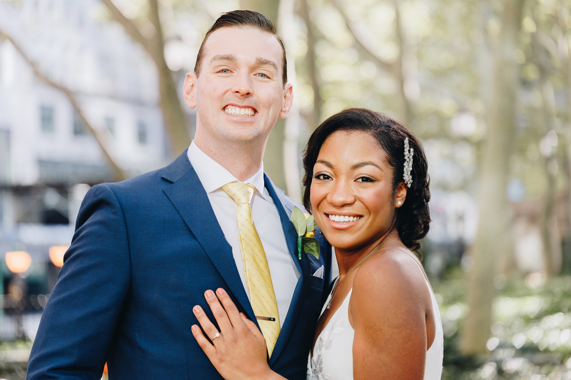 Sweet Bryant Park Wedding Photos during NYC Elopement