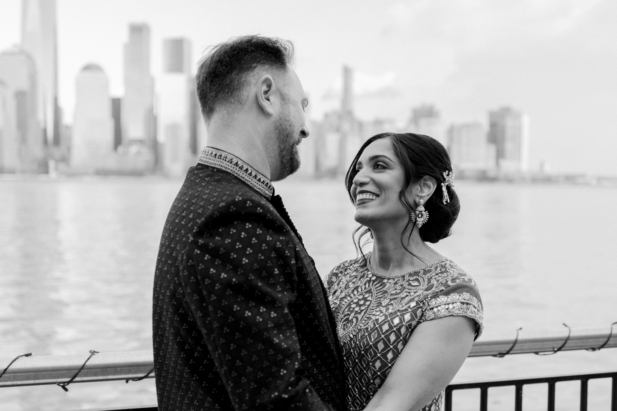 Breathtaking NJ winter wedding indoors at the Rooftop at Exchange Place