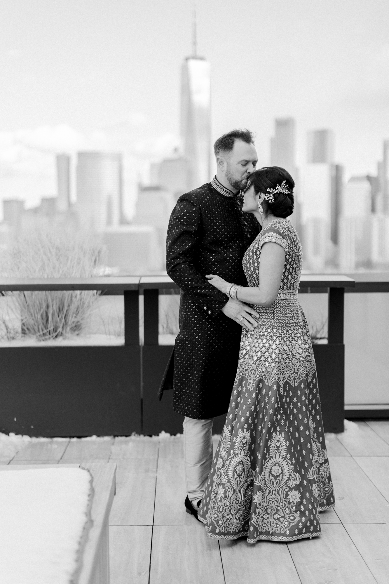 Intimate Wedding with NYC skyline view in Jersey City at Exchange Place