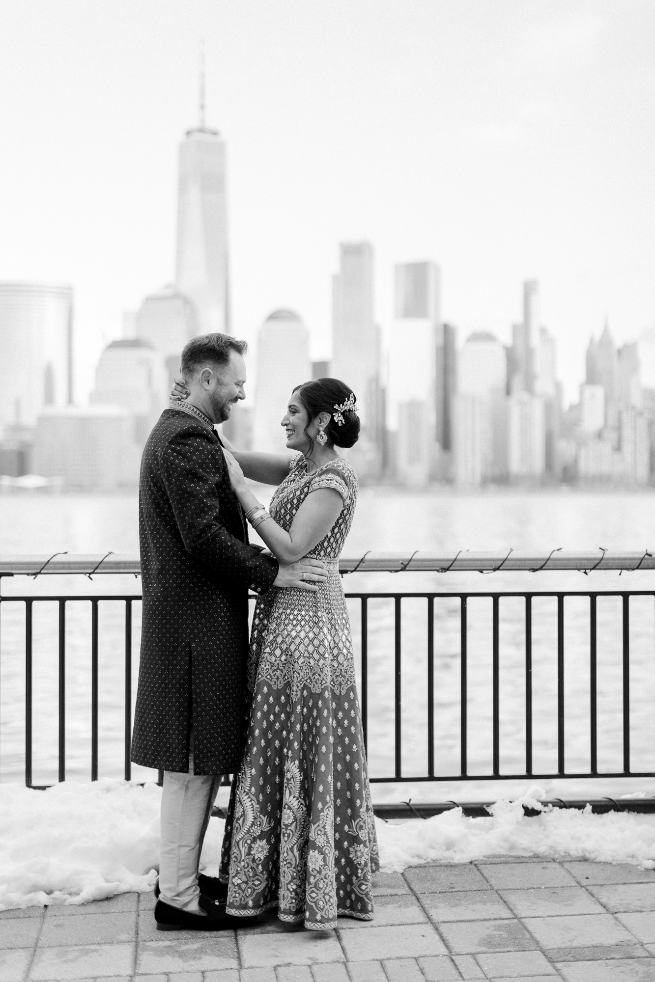 Stunning Wedding with NYC skyline view in Jersey City at Exchange Place