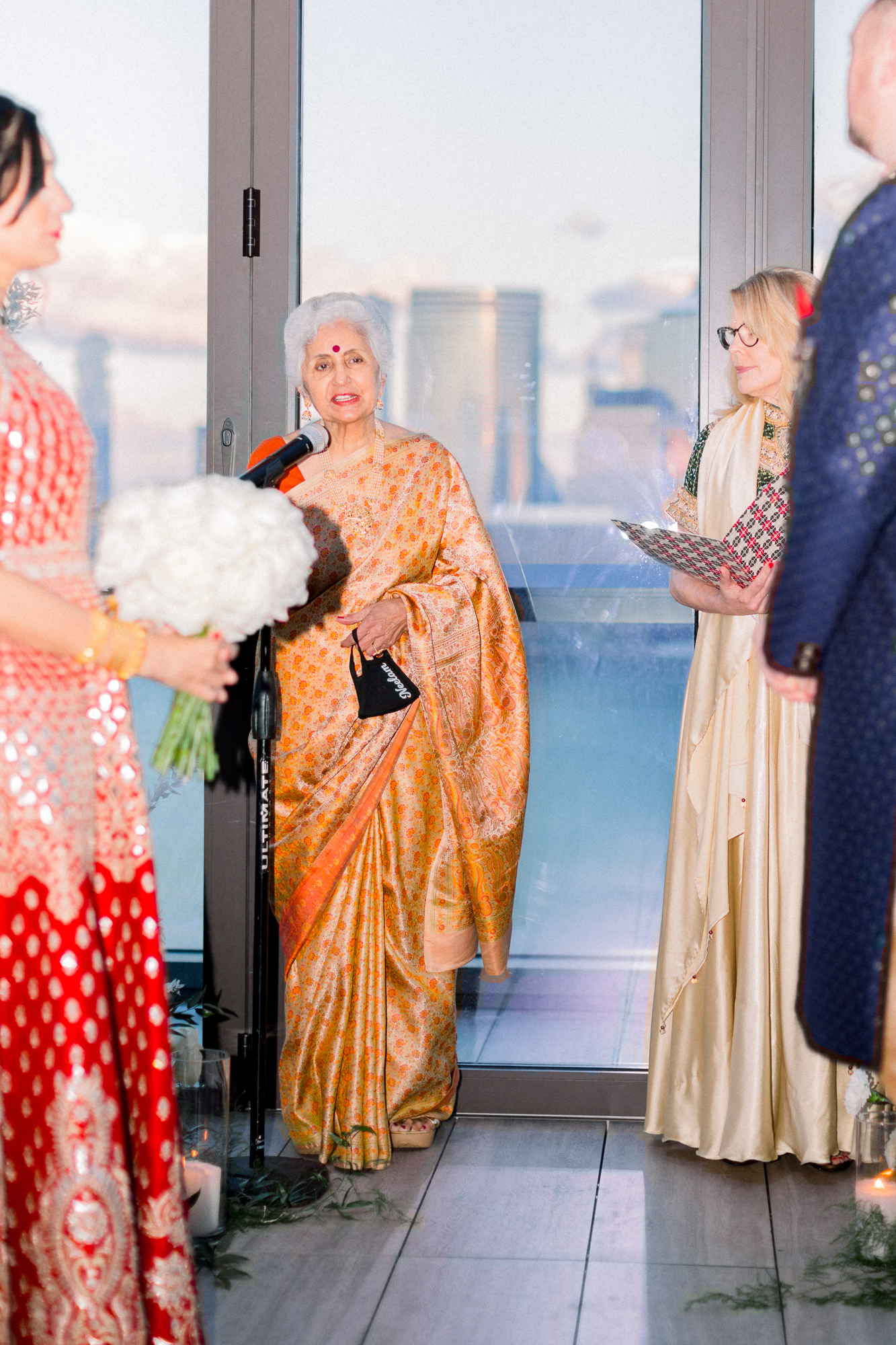 Stunning NJ winter wedding indoors at the Rooftop at Exchange Place