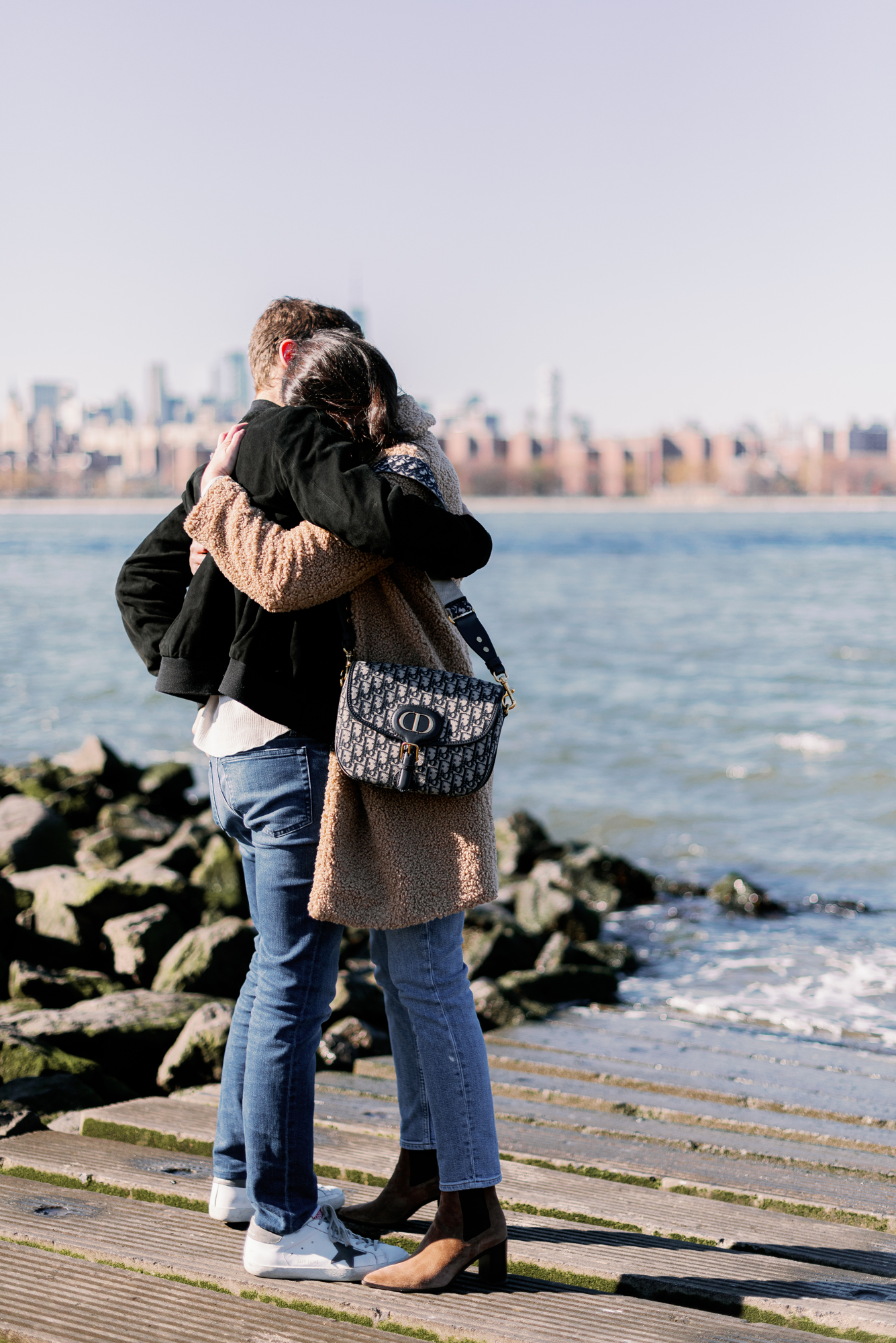 Fun and Candid Williamsburg Proposal on the NYC Skyline