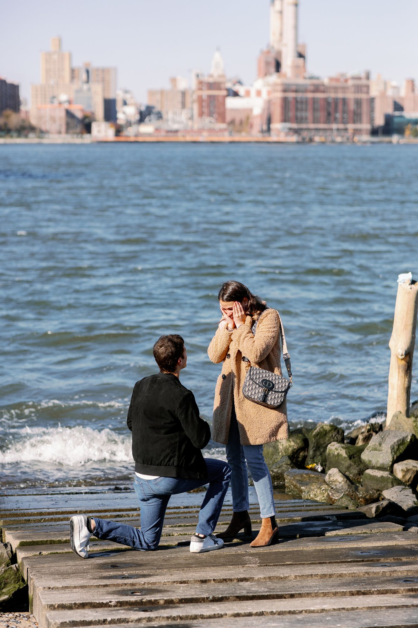 Romantic Williamsburg Proposal on the NYC Skyline