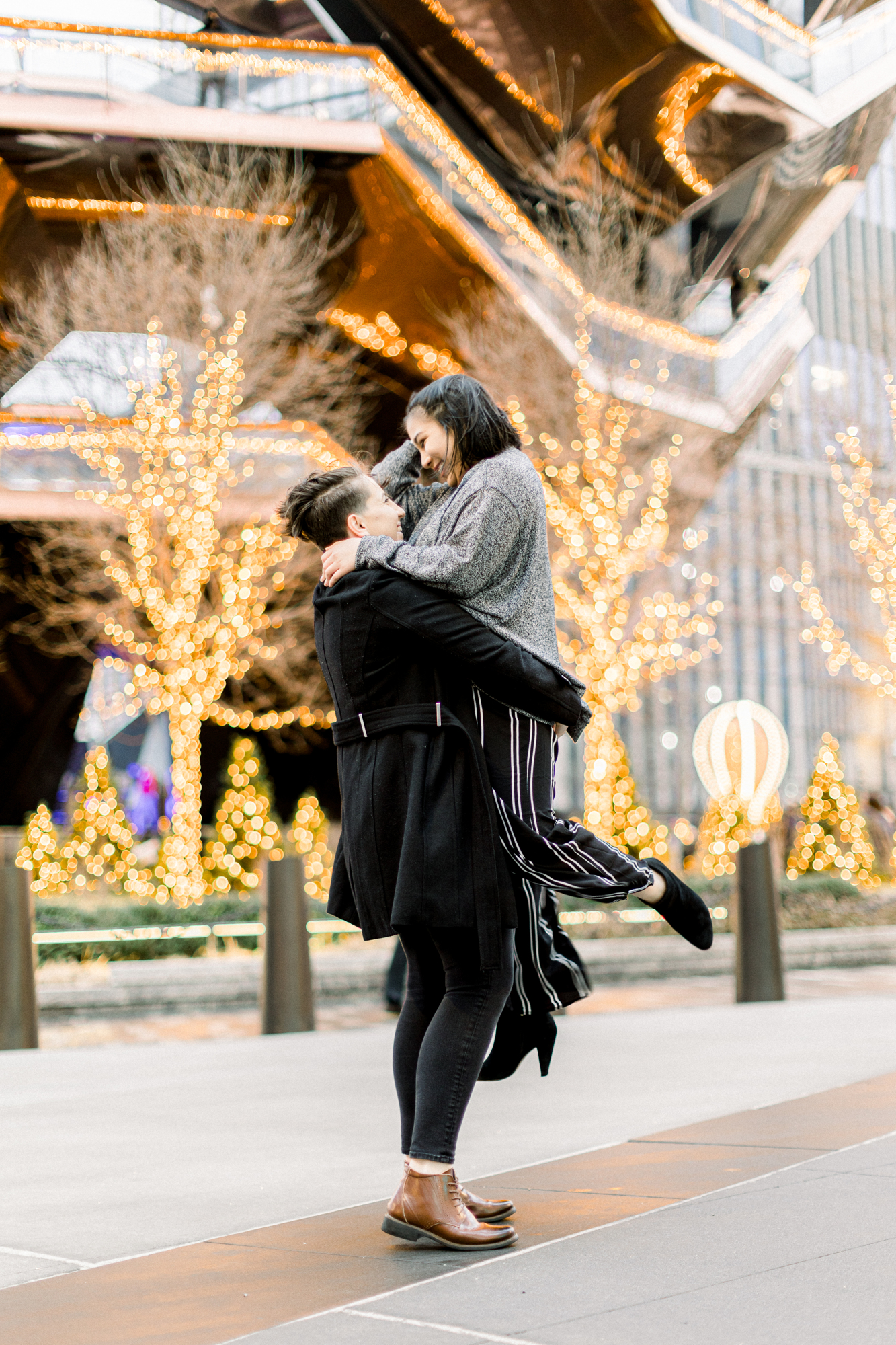 Timeless Christmas Eve Proposal on NYC High Line