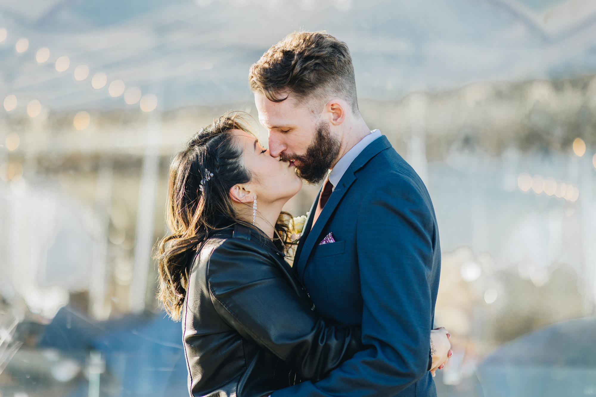 Fun and Candid Fall DUMBO Elopement with New York views and foliage