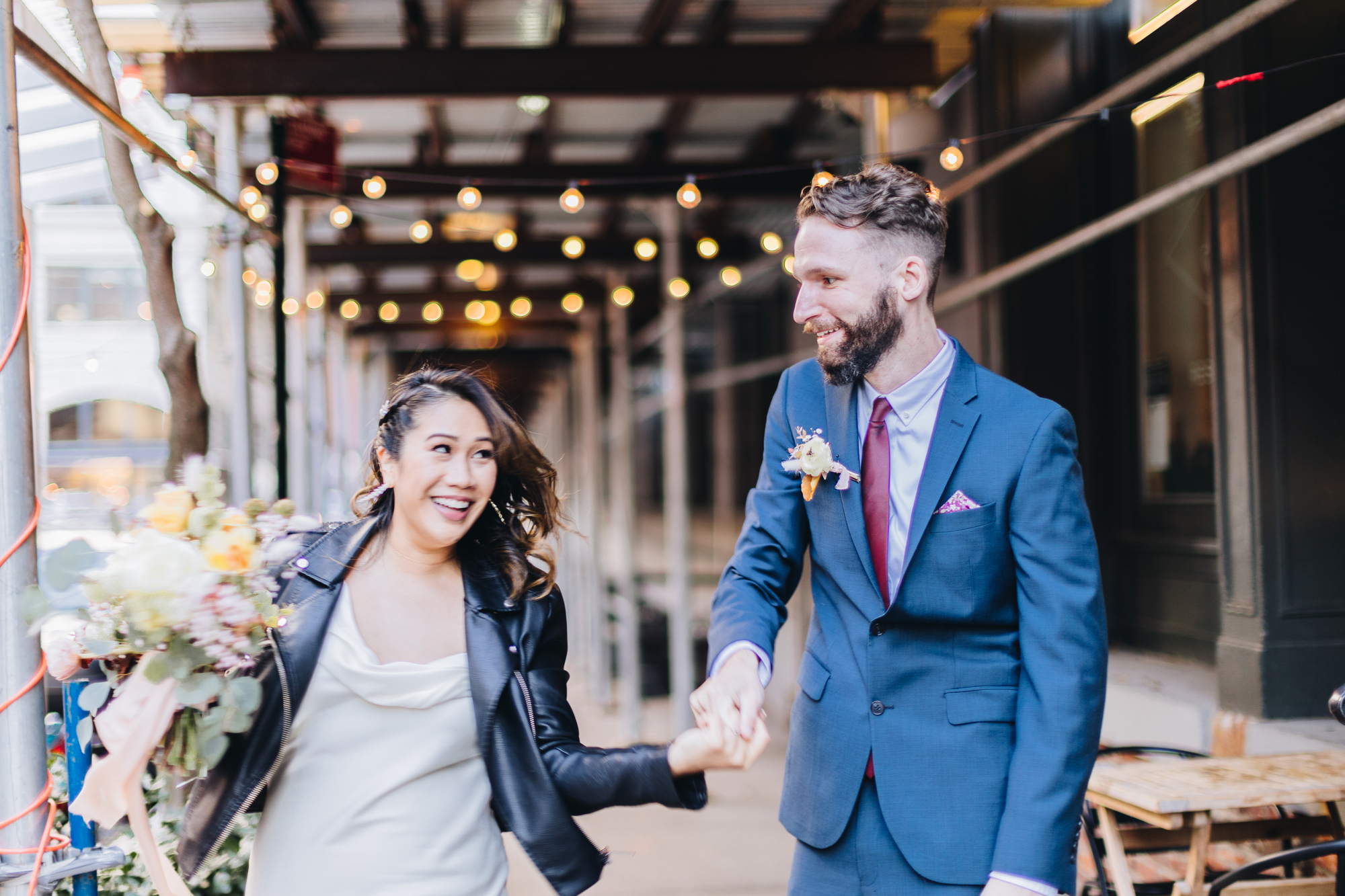 Loving Fall DUMBO Elopement with New York views and foliage