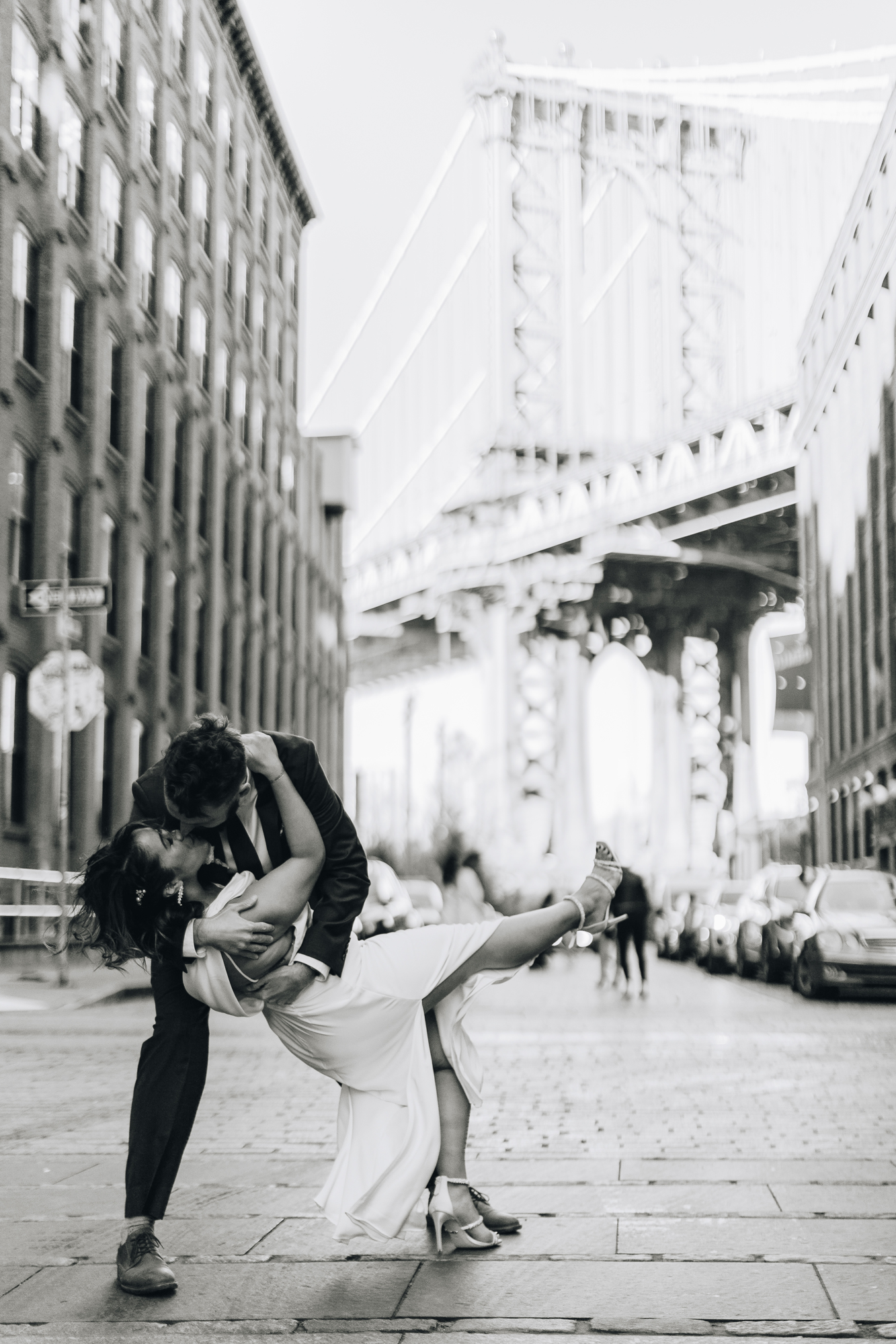 Beautiful Fall DUMBO Elopement with NYC views and foliage