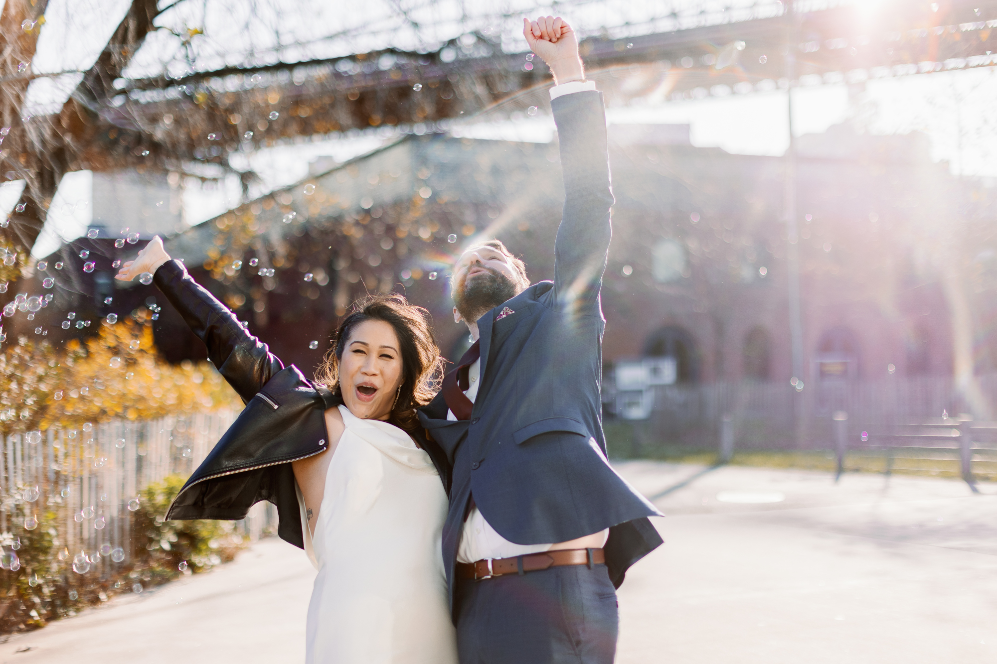 Gorgeous Fall DUMBO Elopement with New York views and foliage