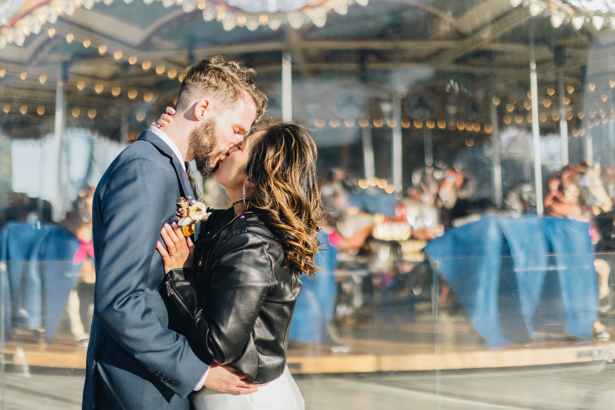 Fun Fall DUMBO Elopement with NYC views and foliage