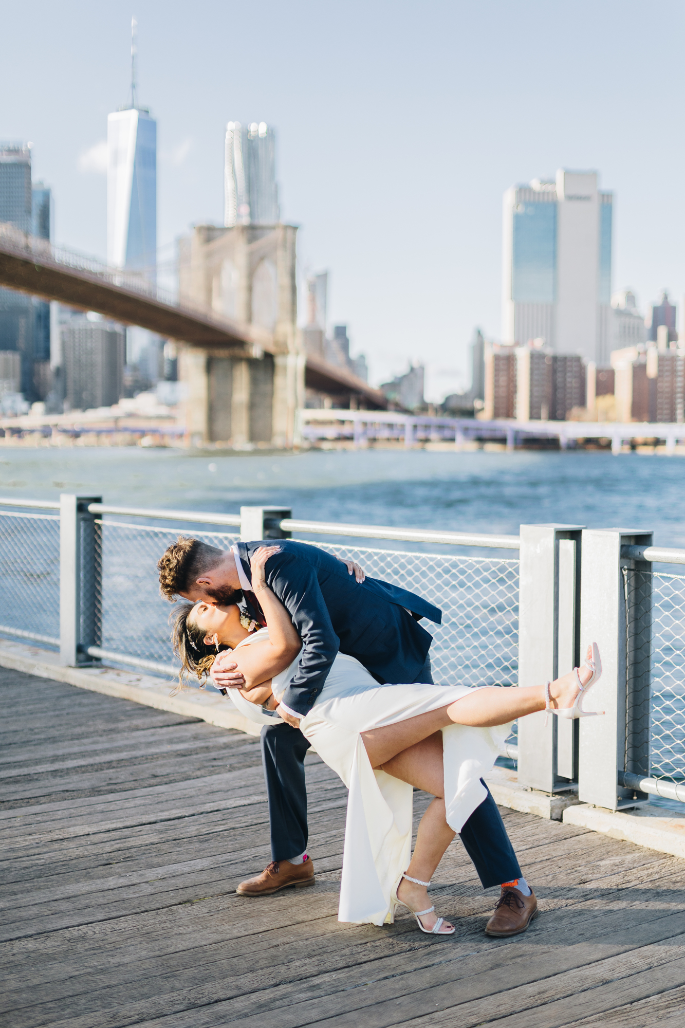 Pretty Fall DUMBO Elopement with New York views and foliage