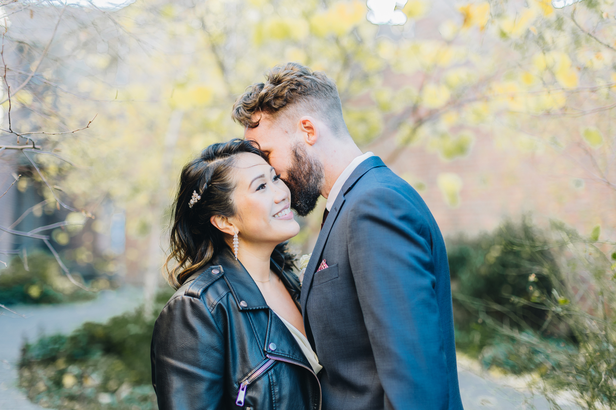 Loving Fall DUMBO Elopement with NYC views and foliage