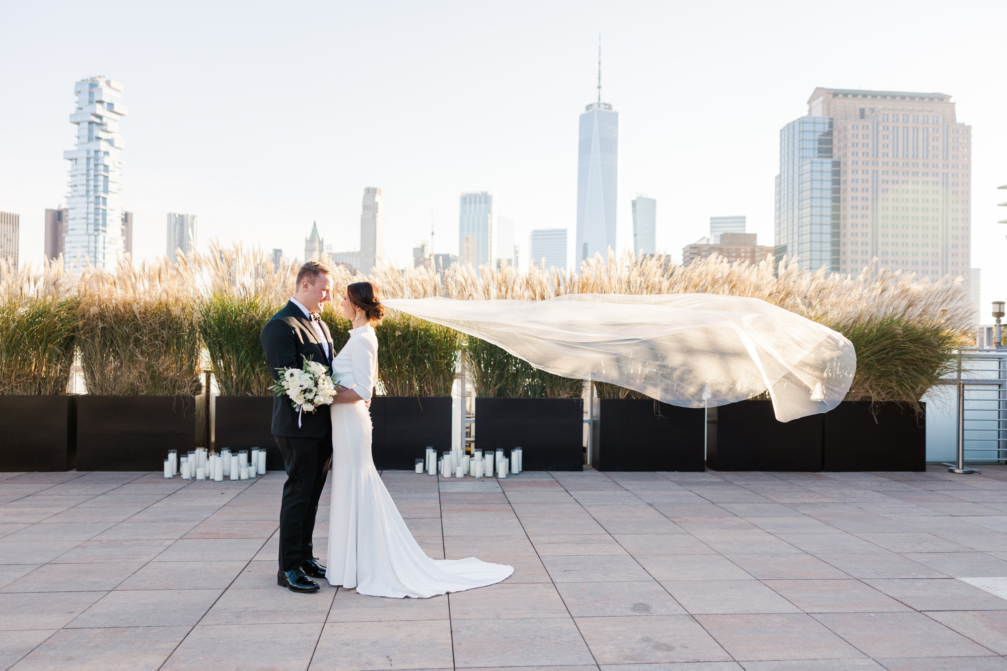 Candid and fun Wedding Reception Photos at Tribeca Rooftop