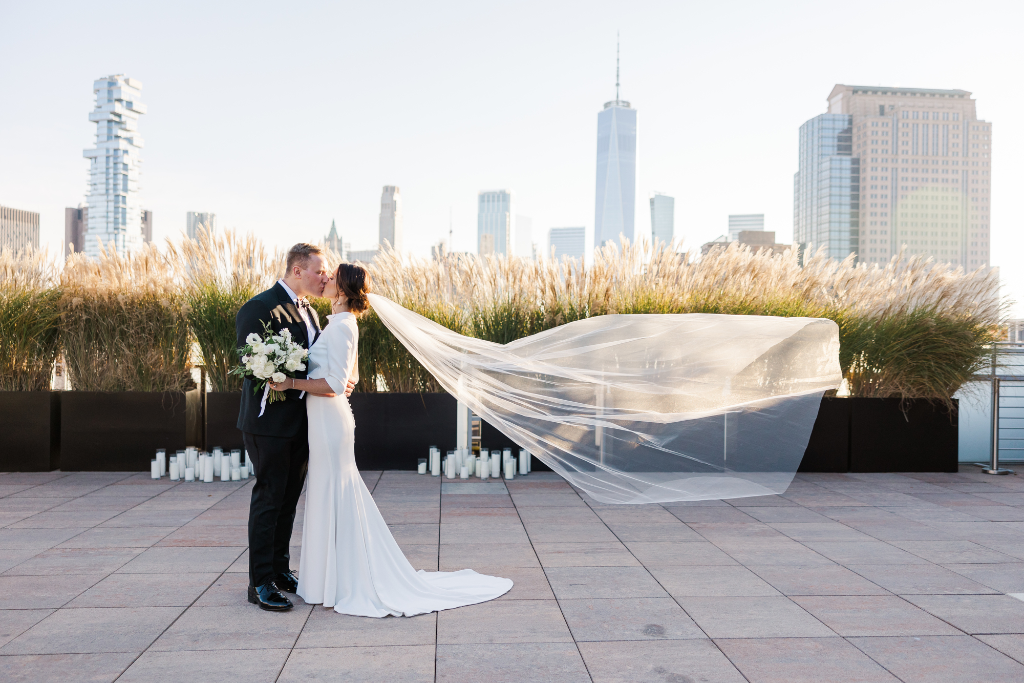 Splendid Wedding Reception Photos at Tribeca Rooftop
