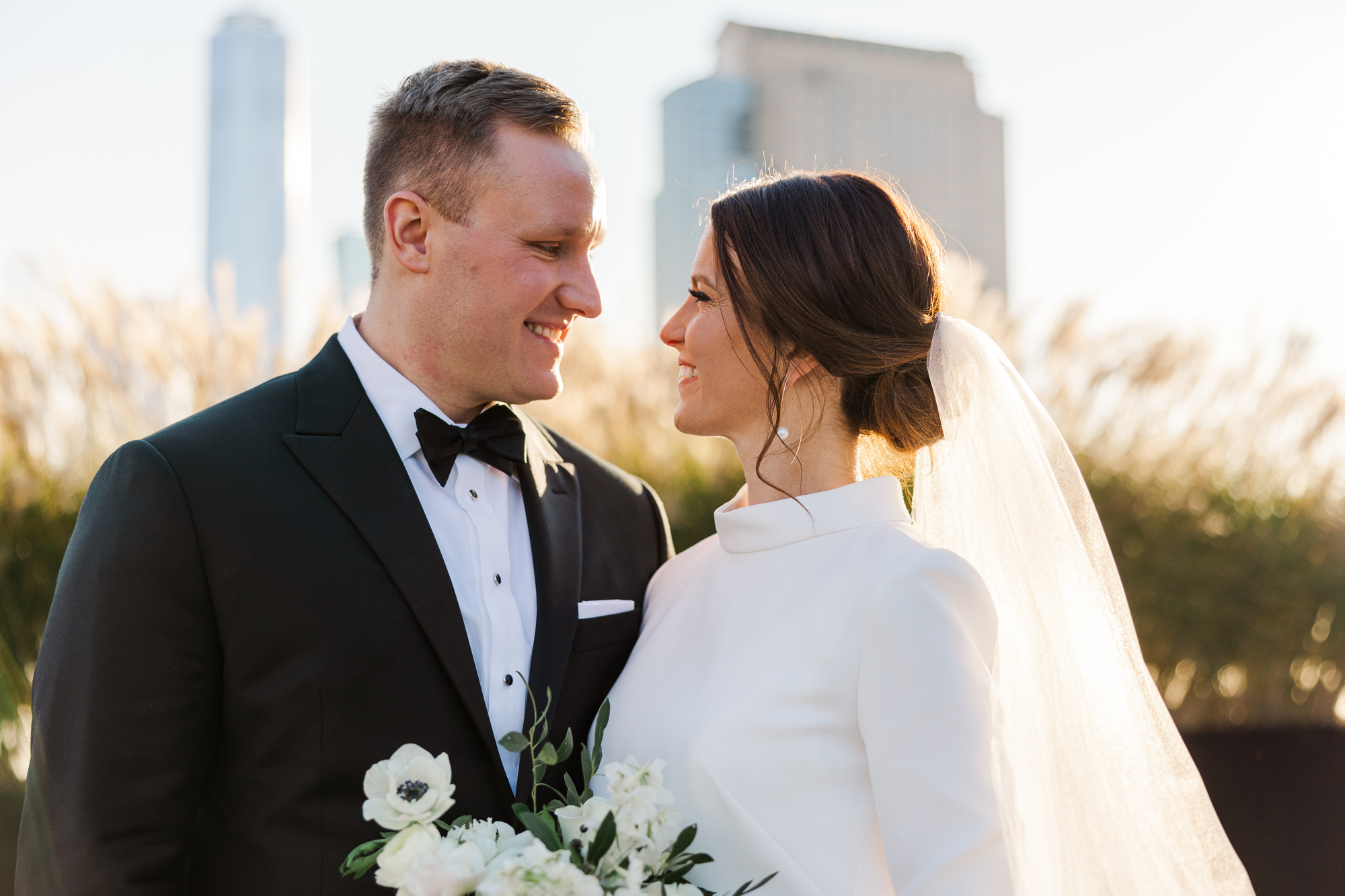 Candid and romantic Wedding Reception Photos at Tribeca Rooftop