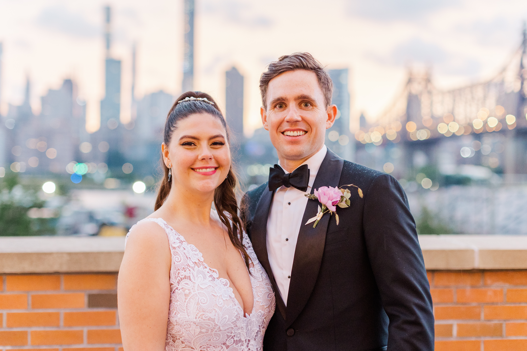 Special Bordone Wedding Photos in Long Island City with NYC Skyline