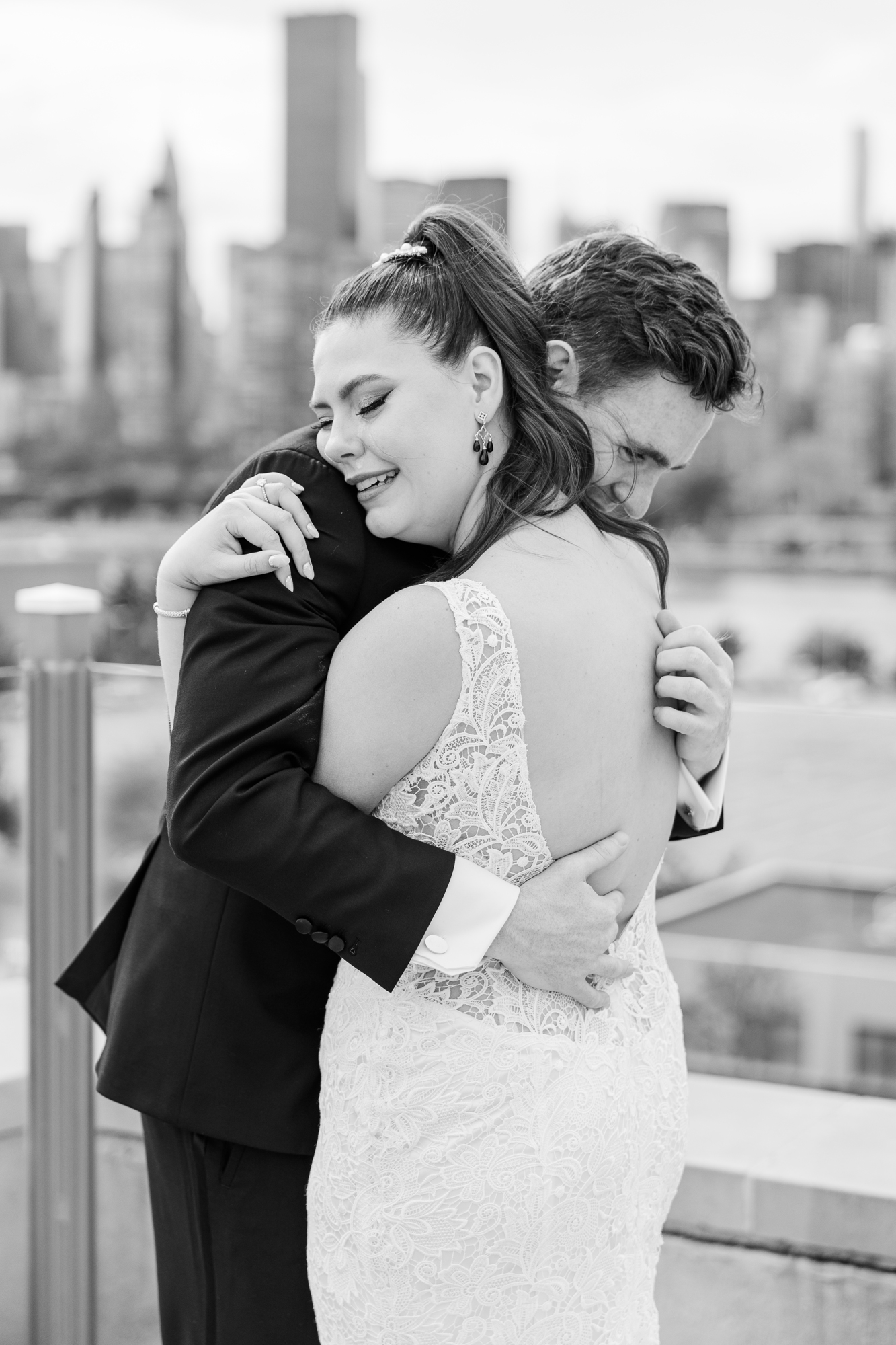 Elegant Bordone Wedding Photos in LIC along the New York City Skyline