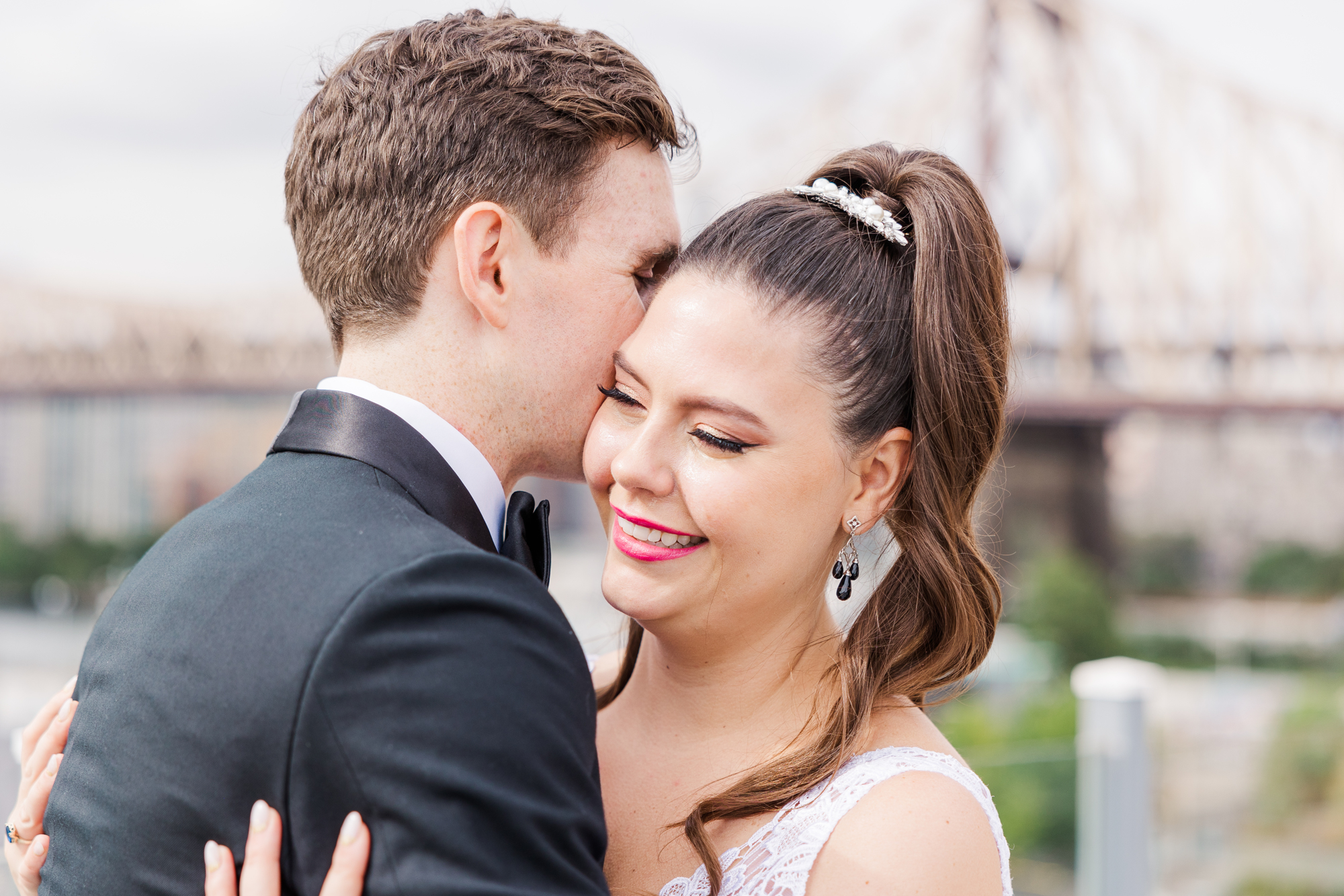 Beautiful Bordone Wedding Photos in LIC along the New York City Skyline