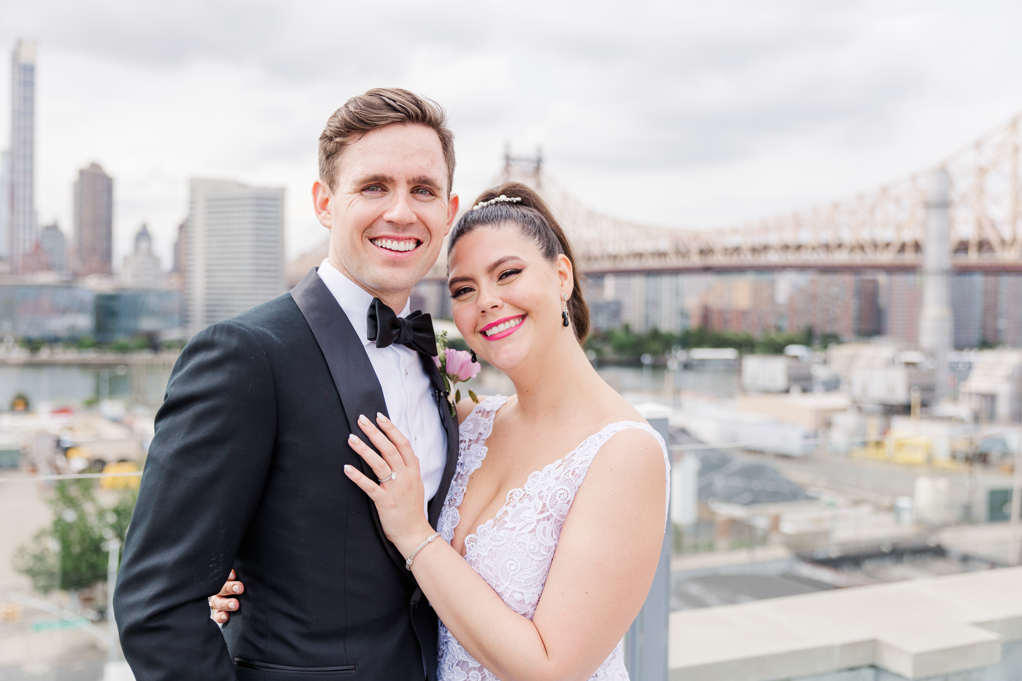 Scenic Bordone Wedding Photos in LIC along the New York City Skyline